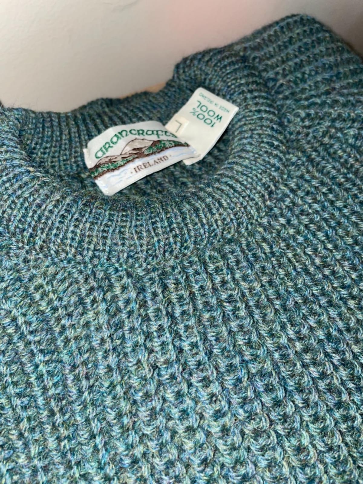 Aran Crafts Irish Men's Fisherman Rib Stitch Wool Sweater (C761) customer photo 2
