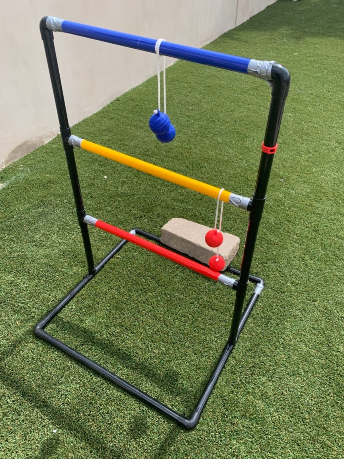 Ladder Toss Outdoor Game Set - Win SPORTS Indoor Ladder Ball Toss Game with 6 Weighted Bolos, Carrying Case and Sand Weighted PVC Piping,Games for Adults, Kids, Family customer photo 1