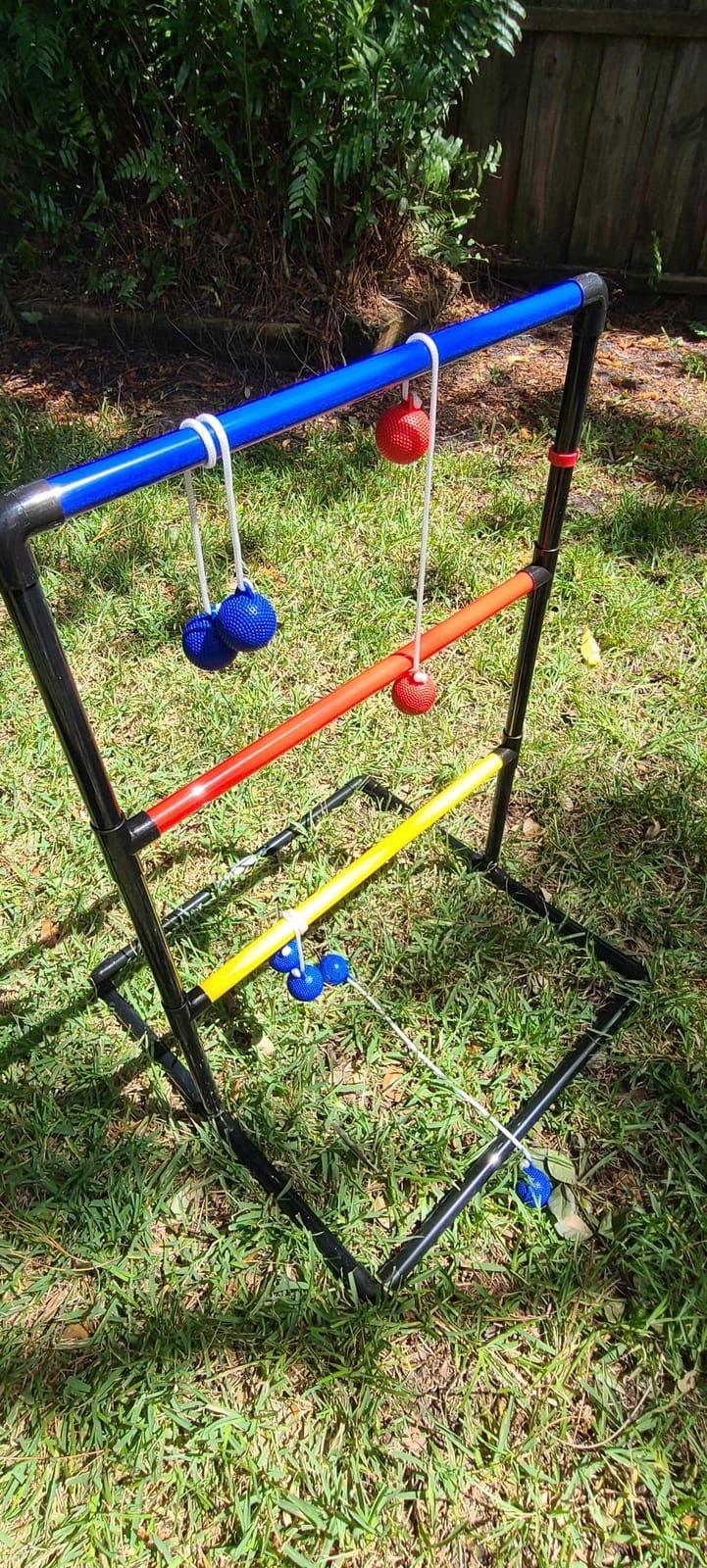 Ladder Toss Outdoor Game Set - Win SPORTS Indoor Ladder Ball Toss Game with 6 Weighted Bolos, Carrying Case and Sand Weighted PVC Piping,Games for Adults, Kids, Family customer photo 2