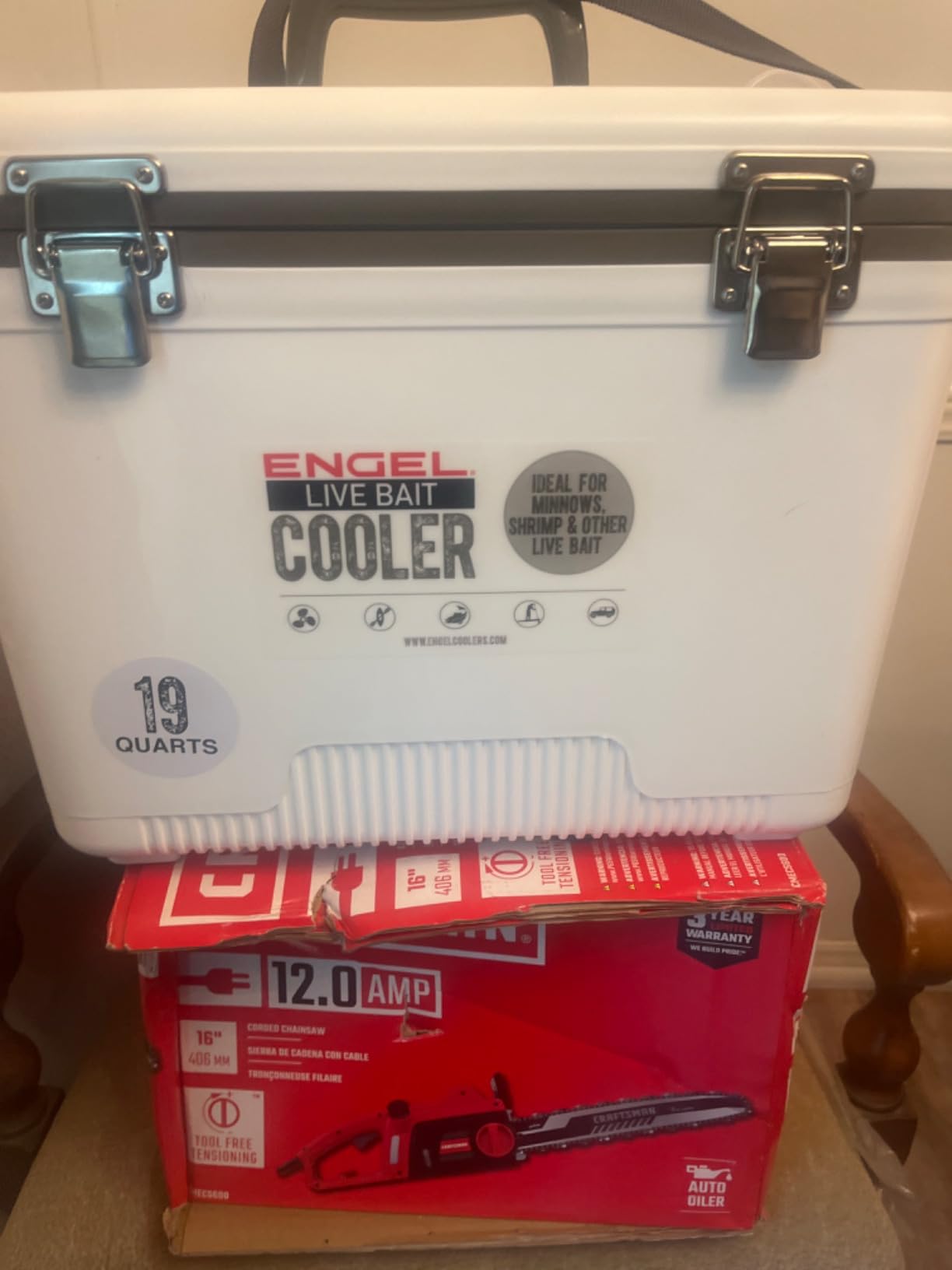 Engel Live Bait Cooler Box with 2nd Gen 2-Speed Aerator Pump - Portable Fishing Station & Minnow Bucket for Shrimp & Other Live Fish with Aerator - ENGLBC-N customer photo 2
