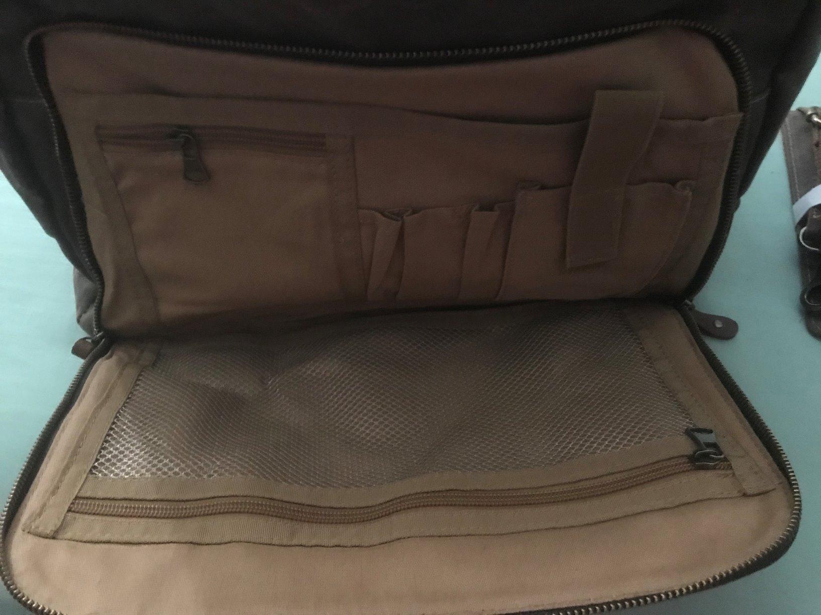 Manificent Laptop Messenger bag for Mens 15.6 Inch, Waterproof Vintage Genuine Leather Mens Briefcase shoulder bag 16 Storage Pockets, Waxed Canvas Leather Computer Business Satchel Work Bag (Brown) customer photo 1