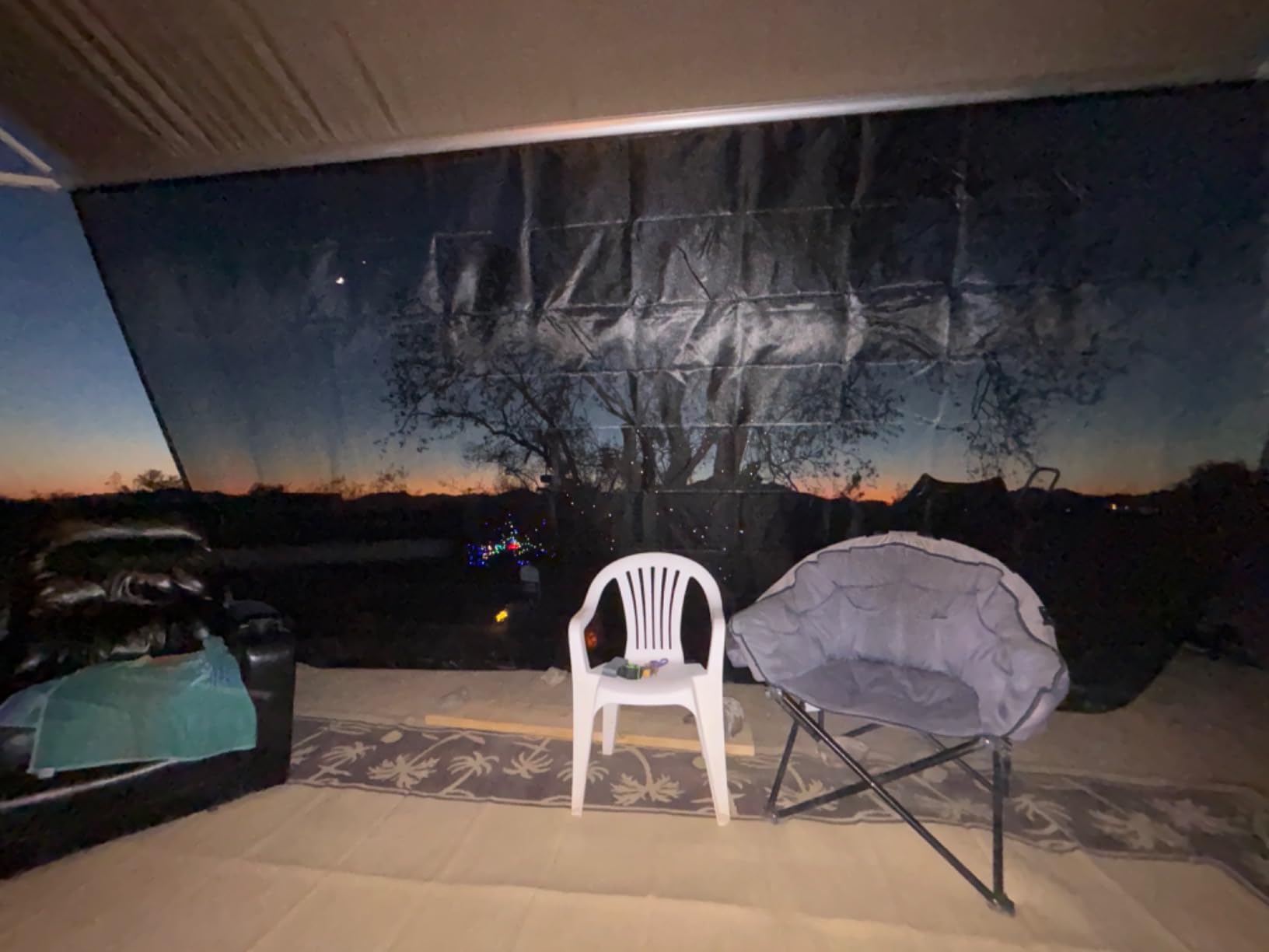 RV Awning Sun Shade Screen for Side Panel, 9'6'' X 7'6'', Black | Mesh Sunshade for Motorhome Camping Trailer Sunscreen, UV Sunblocker, Privacy Protector, Easy Install, 3 Year Warranty customer photo 1