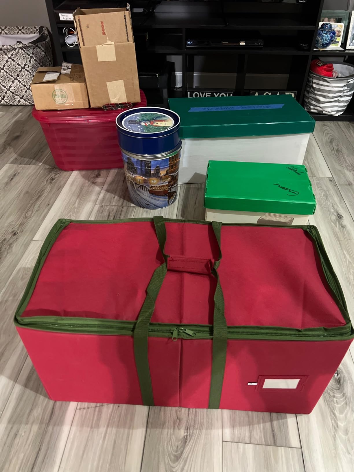 ZOBER Large Christmas Ornament Storage Box - Stores 128 3