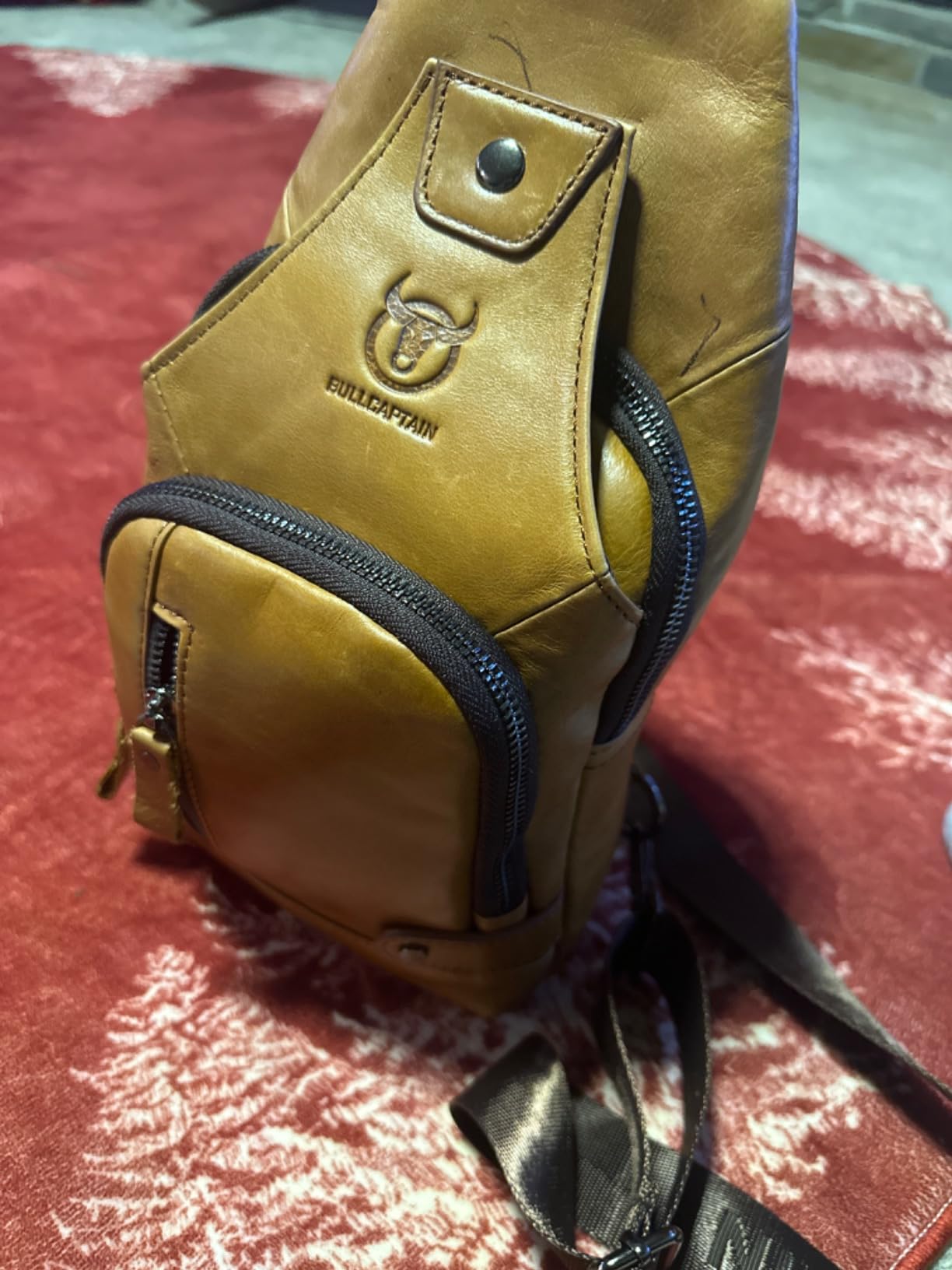BULLCAPTAIN Genuine Leather Sling Bag for Men XB-129 customer photo 1