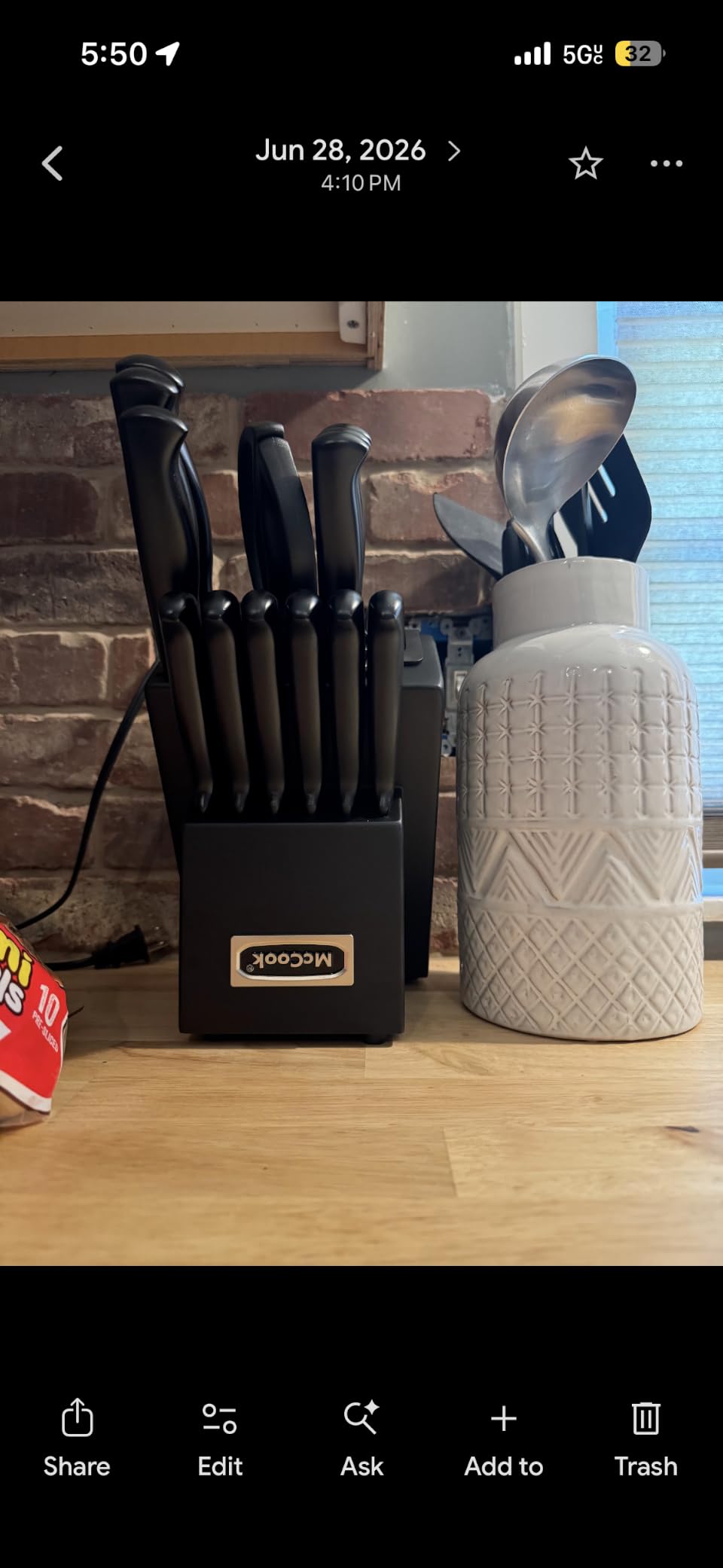 McCook Kitchen Knife Set 15PC Knife Block Set w Built-in Sharpener customer photo 2