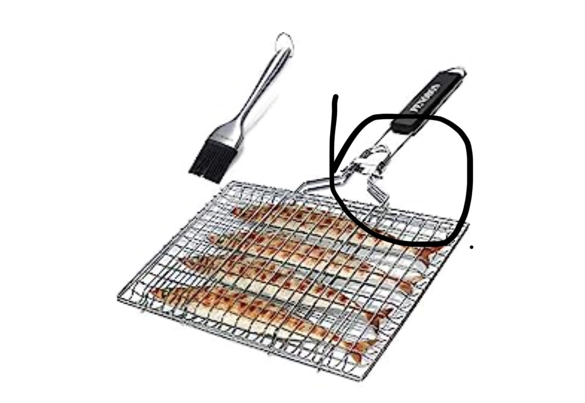 Fish Grill Basket, Stainless Steel BBQ Basket for Vegetables and Shrimp customer photo 2