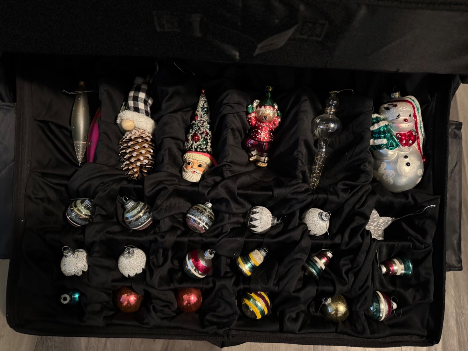 TreeKeeper Telescoping Christmas Ornament Storage Box with Dividers - Adjustable Organizer Holds 120 Ornaments up to 4 Inches Tall by Nearly Any Width and Length | 5 Removable Trays with Separators customer photo 1