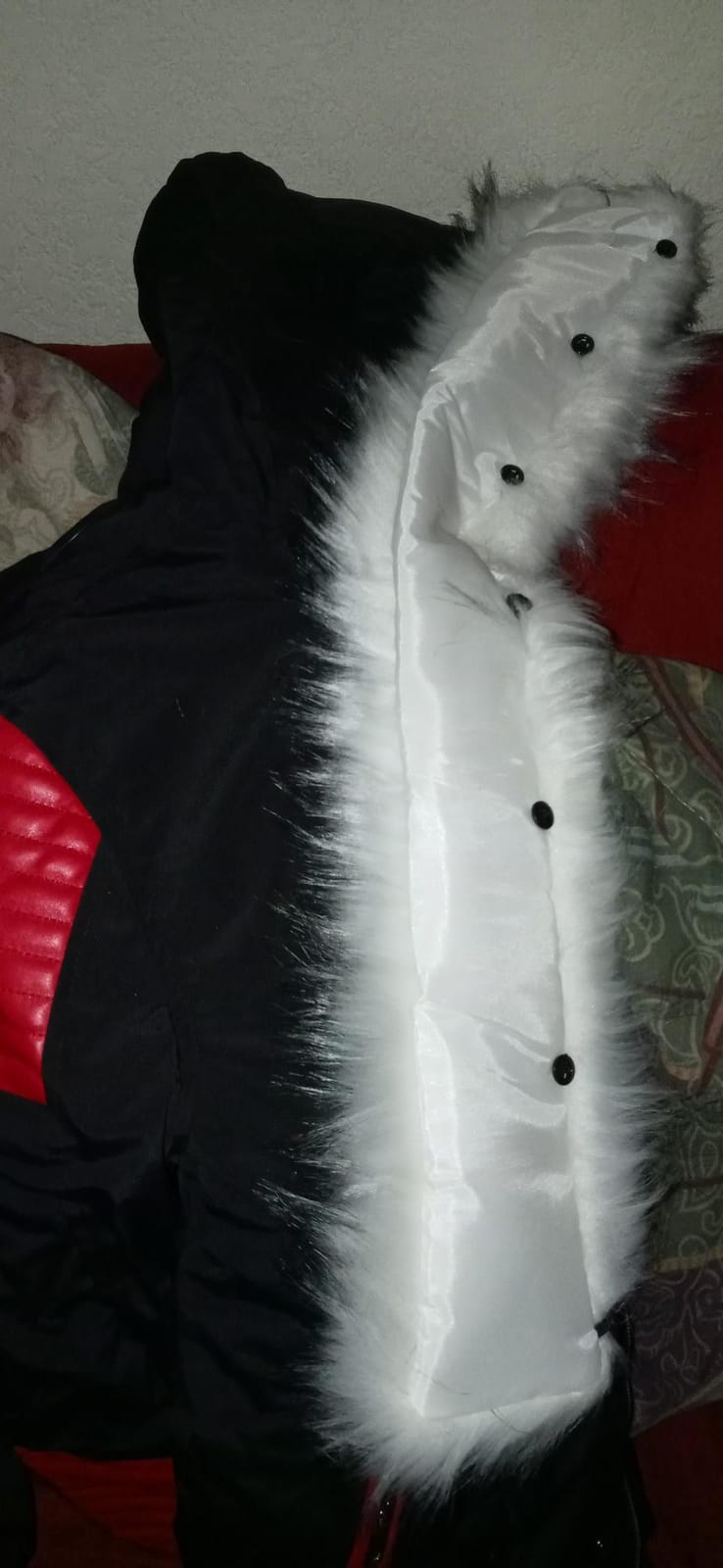 chouyatou Men's Winter Warm Faux Leather Spliced Padded Long Down Alternative Parka Coat Fur Hood customer photo 1