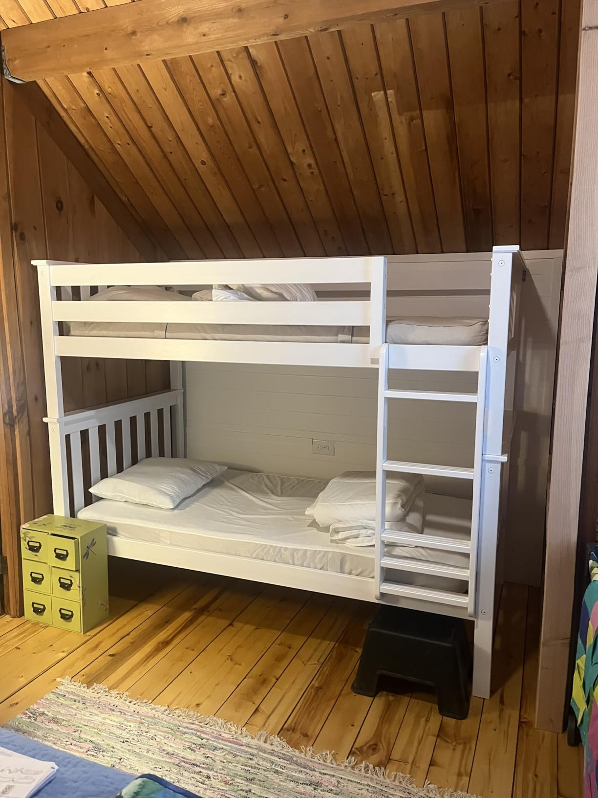 Max & Lily Bunk Bed Twin Over Twin, Solid Wood Bunk Bed Frame with Ladder for Kids, 14