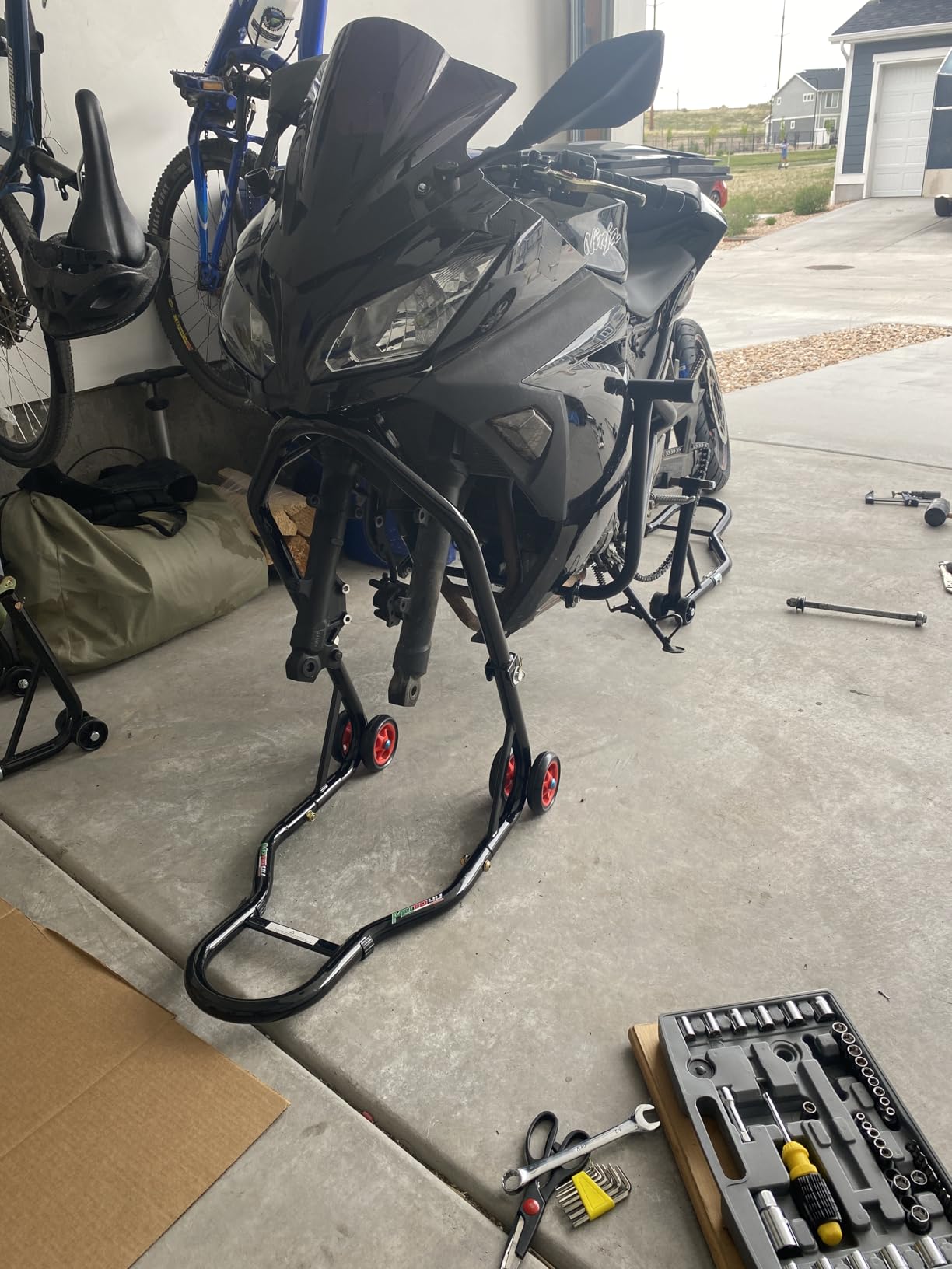 MOTO4U Motorcycle Stand Front Headlift Triple Tree Headlift Front Wheel Lift Stand- Sport Street Bike Motorcycle customer photo 2