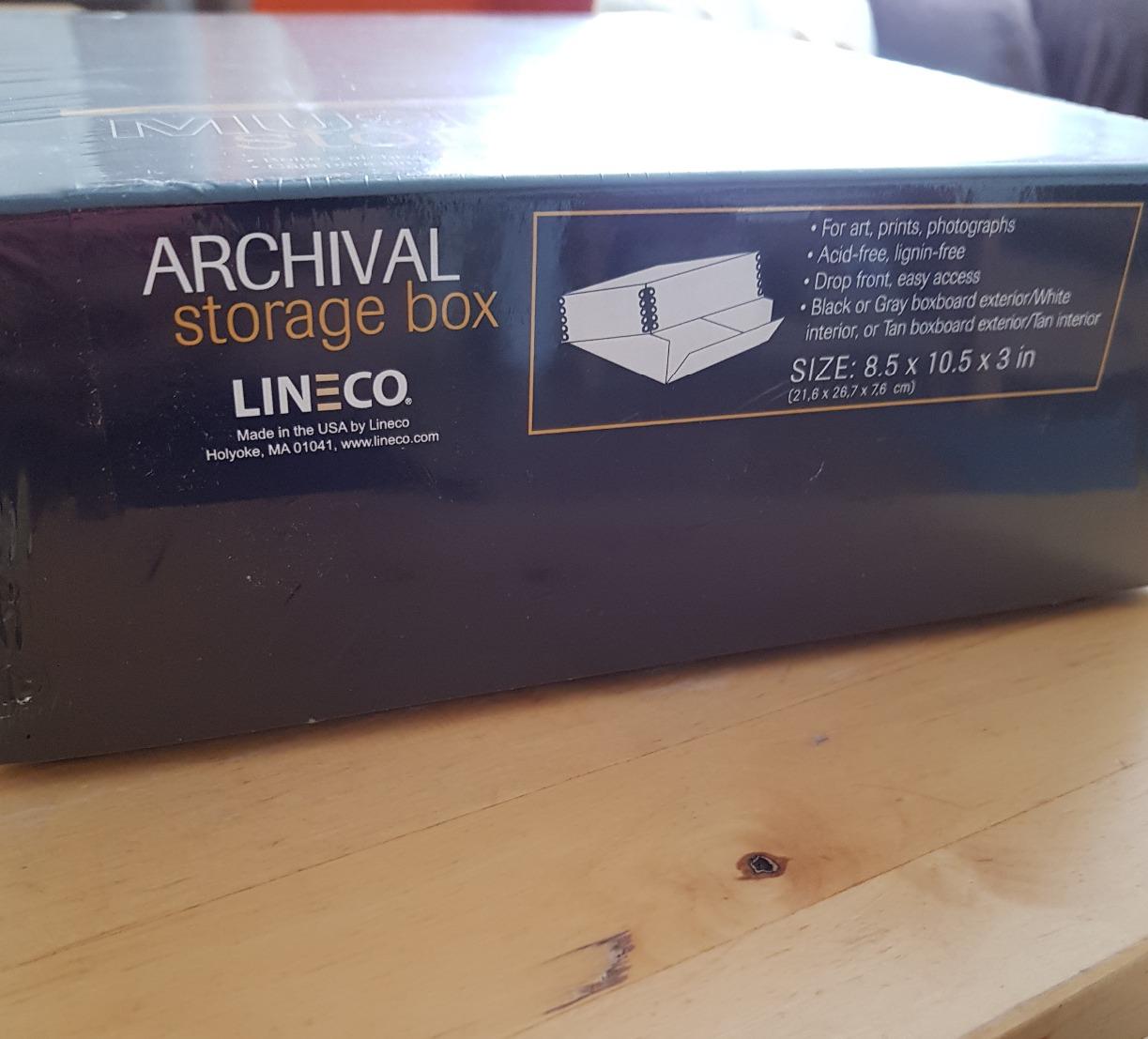 Lineco Museum Archival Storage Box, Drop Front, 9.75x12.75x3 in, Gray | Acid-Free with Metal Edge customer photo 1