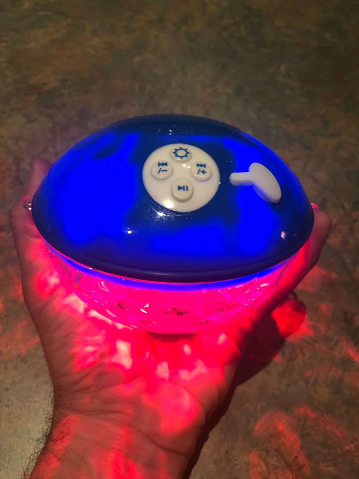 Bluetooth Pool Speaker with Colorful Light, Portable Floating Pool Speaker IP68 Waterproof,Built-in Mic, Floatable Crystal Clear Sound Wireless Bluetooth Hot Tub Speakers for Pools Spa Outdoor customer photo 2
