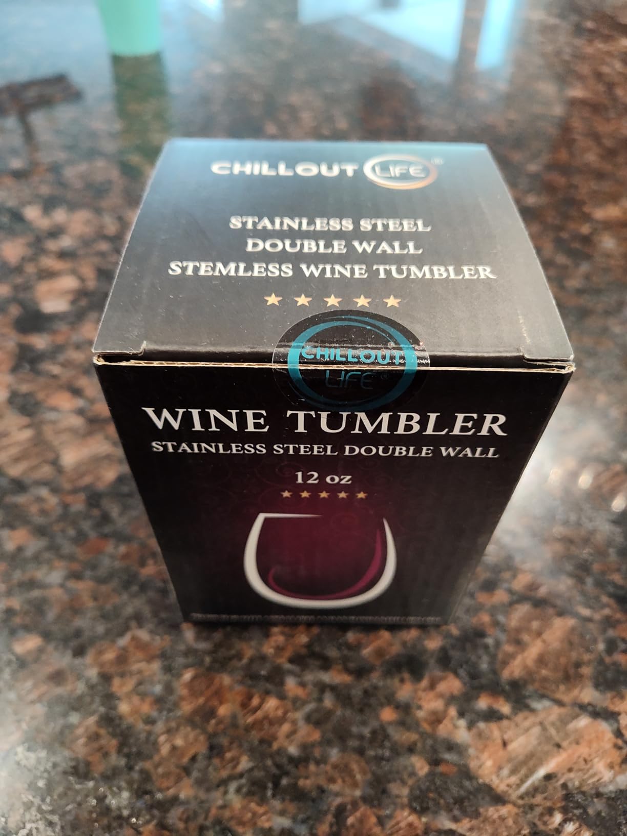 CHILLOUT LIFE 12 oz Stainless Steel Wine Tumblers 4 Pack - Double Wall Vacuum Insulated Wine Glasses Cups with Lids and Straws Set Keeping Cold & Hot for Coffee, Beer, Ice Cream - Dishwasher Safe customer photo 2