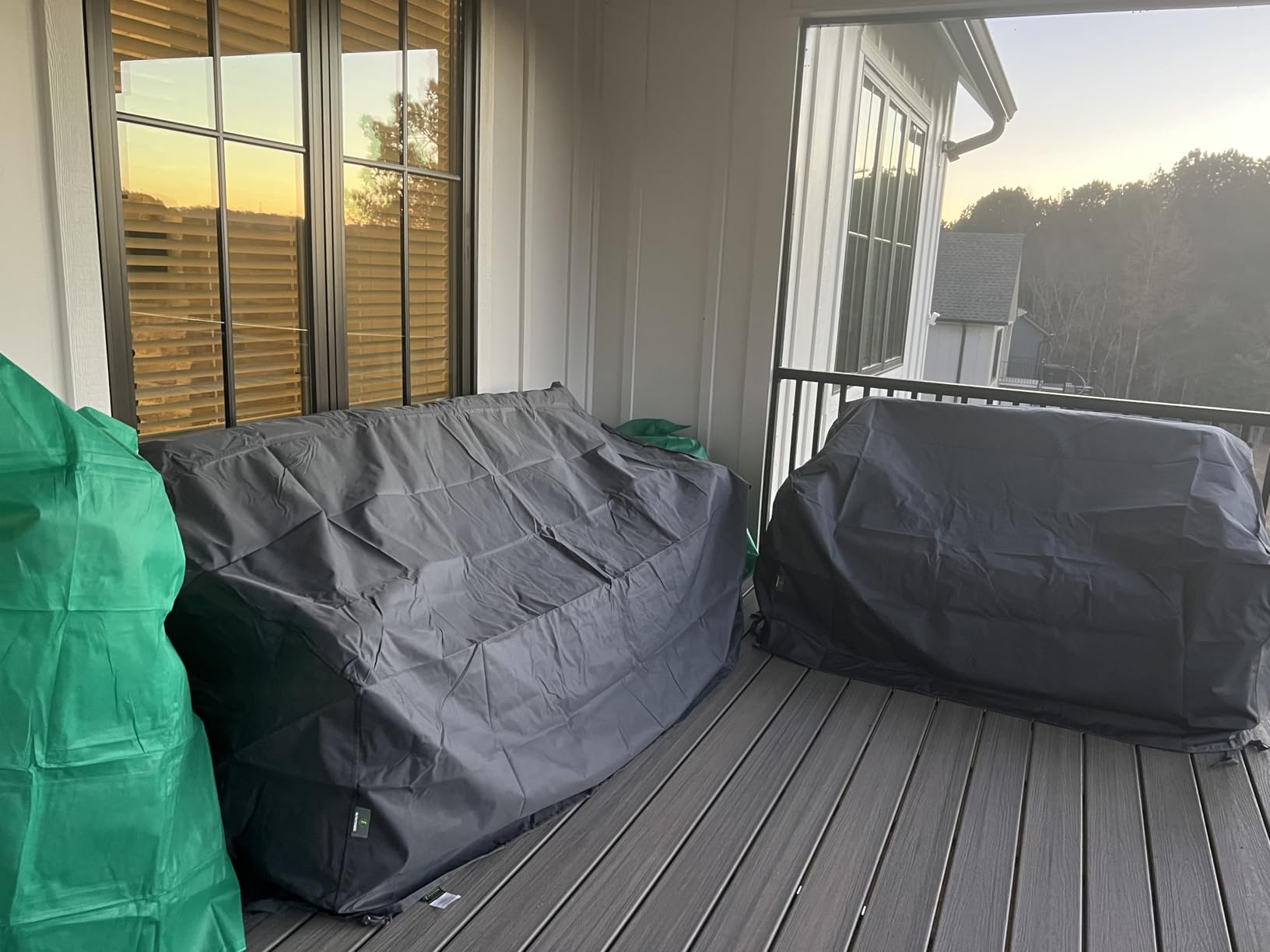 F&J Outdoors I Shape 3-Seater Patio Sofa Covers, Grey, 82