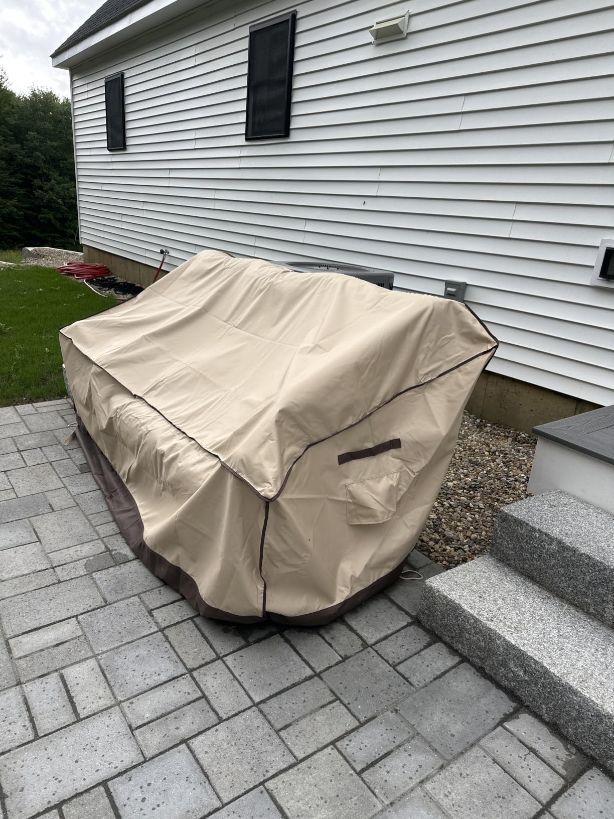 F&J Outdoors I Shape 3-Seater Patio Sofa Covers, Grey, 82