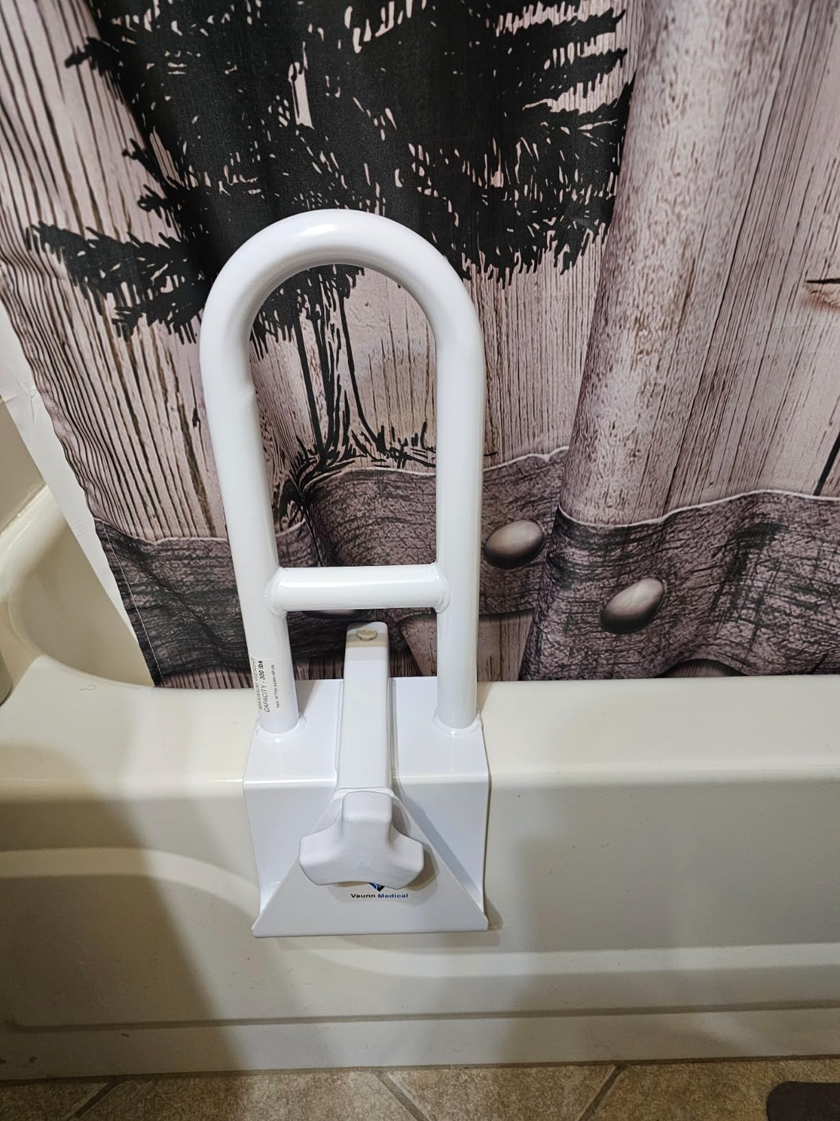 Vaunn Medical Secure Bathtub Safety Rail, Shower Grab Bar Handle for Elderly and Disabled, Secure Locking Tub Clamp, 300 lbs customer photo 1