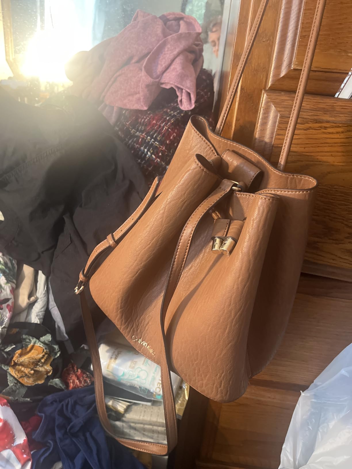 Calvin Klein Women's Gabrianna Novelty Bucket Shoulder Bag customer photo 1
