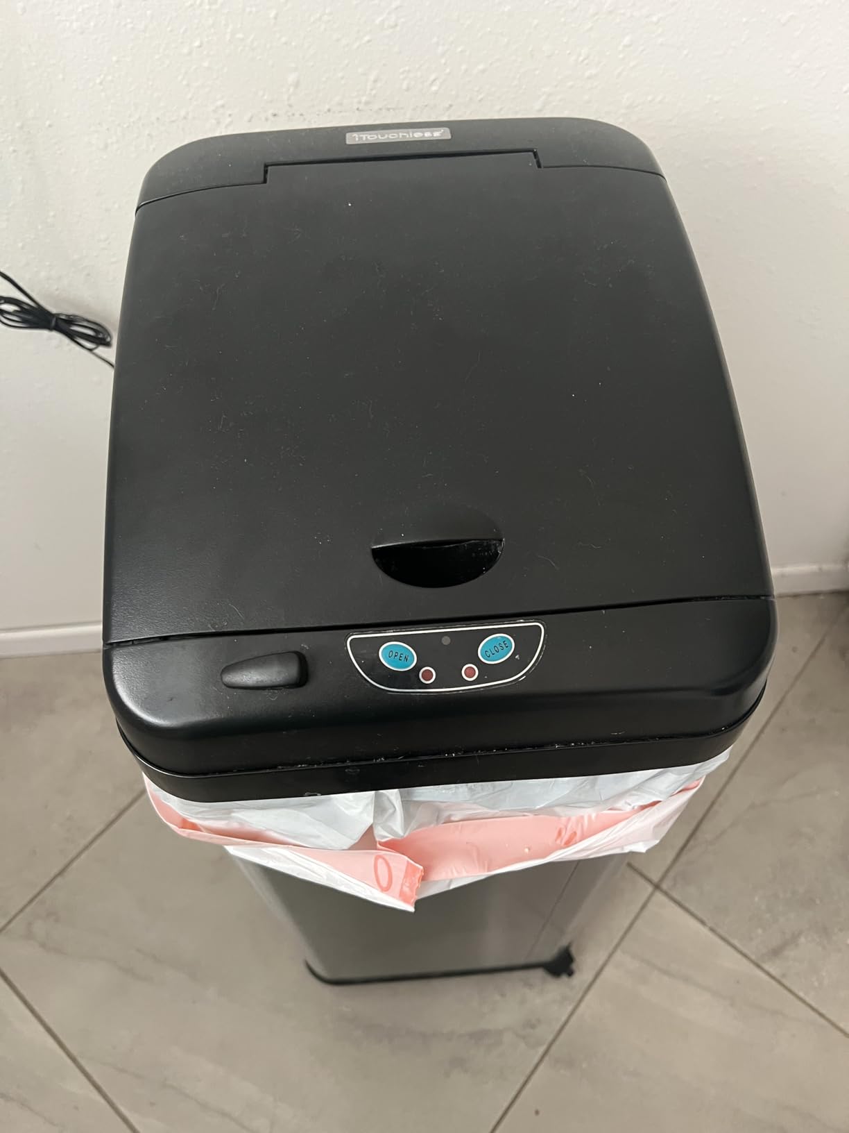 8 Gal Dog-Proof Sensor Kitchen Trash Can with Lid & Odor Filter | 30L Stainless Steel Automatic Recycling Garbage Bin with Lid Lock | Protects Pets | for Home, Garage, Bathroom, Dorm, Patio customer photo 2