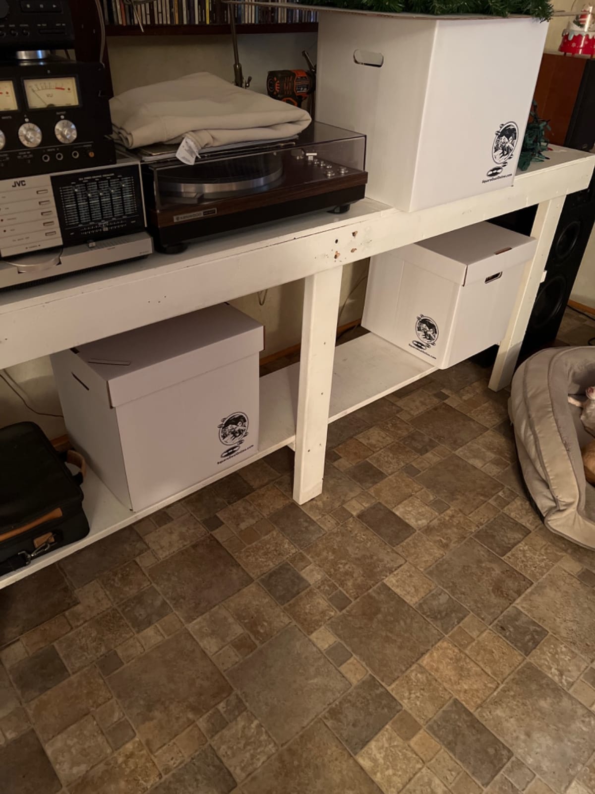Durable Set of 10 12 inch Vinyl Record Storage Boxes - Heavy-Duty Cardboard Construction with Removable Lid - Holds Up to 90 Records Each customer photo 1