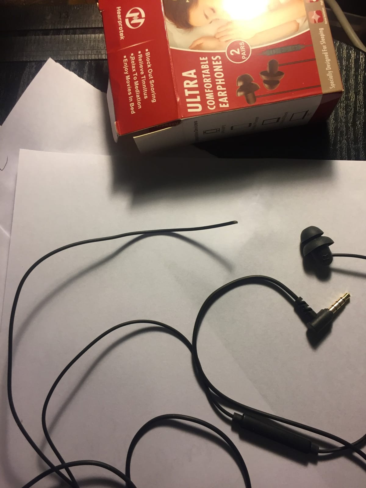 Sleep Earbuds, Hearprotek 2 Pairs Ultra Soft Lightweight Silicone Sleeping Earphone Headphones with Volume Control and mic for Side Sleeper, Snoring, Air Travel, Relaxation (Black) customer photo 1