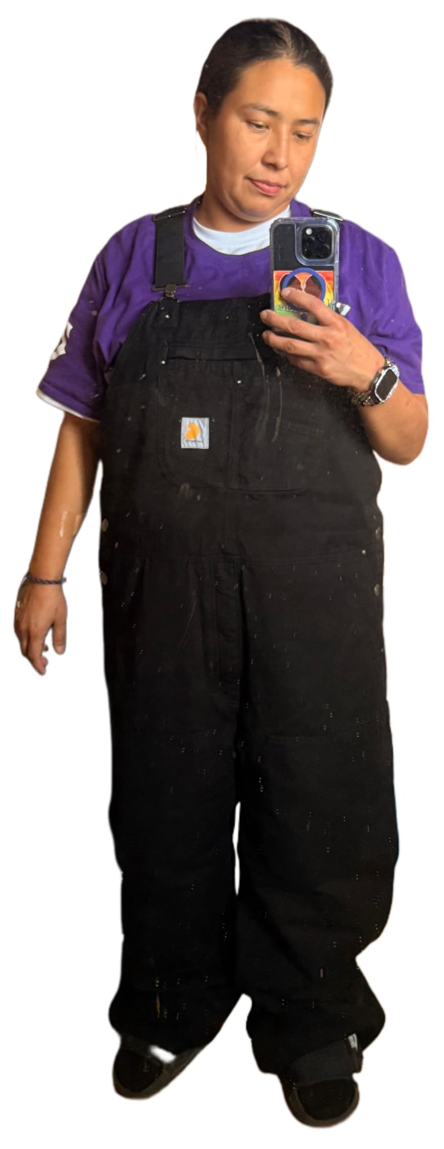Carhartt Men's Washed Duck Insulated Bib Overall customer photo 2