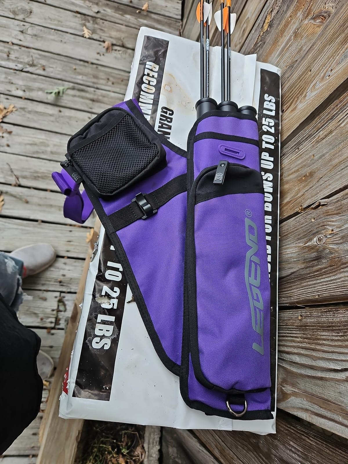 LEGEND First Archery Quiver Case for Arrows - Target Shooting Hip Quivers with Adjustable Belt & 3 Arrow Tubes - Durable Nylon Material with T-Slot & Storage Pockets for Accessories, Tools, Score Card customer photo 1