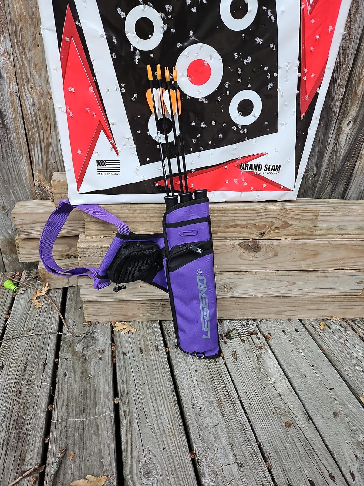 LEGEND First Archery Quiver Case for Arrows - Target Shooting Hip Quivers with Adjustable Belt & 3 Arrow Tubes - Durable Nylon Material with T-Slot & Storage Pockets for Accessories, Tools, Score Card customer photo 2