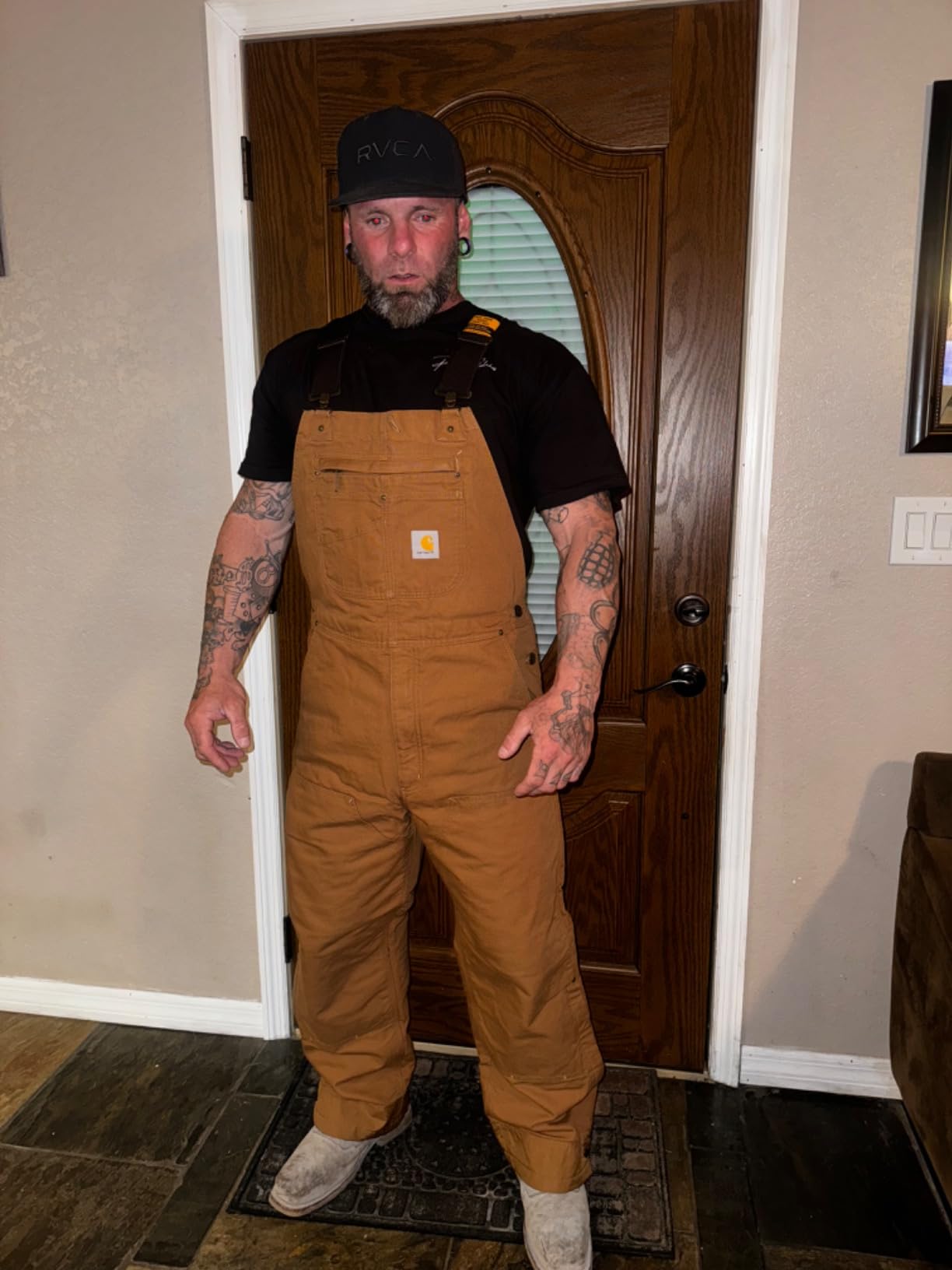 Carhartt Men's Washed Duck Insulated Bib Overall customer photo 1