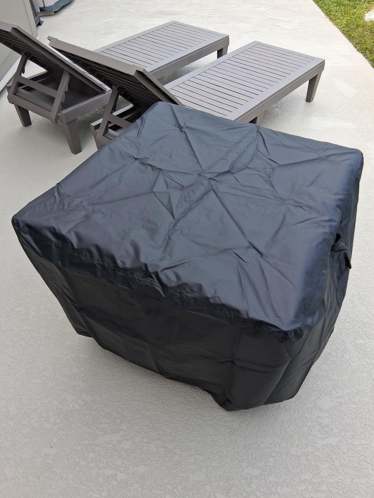 Saking Fire Pit Cover Square Gas Fire Pit Table Cover 28X28 inch customer photo 1