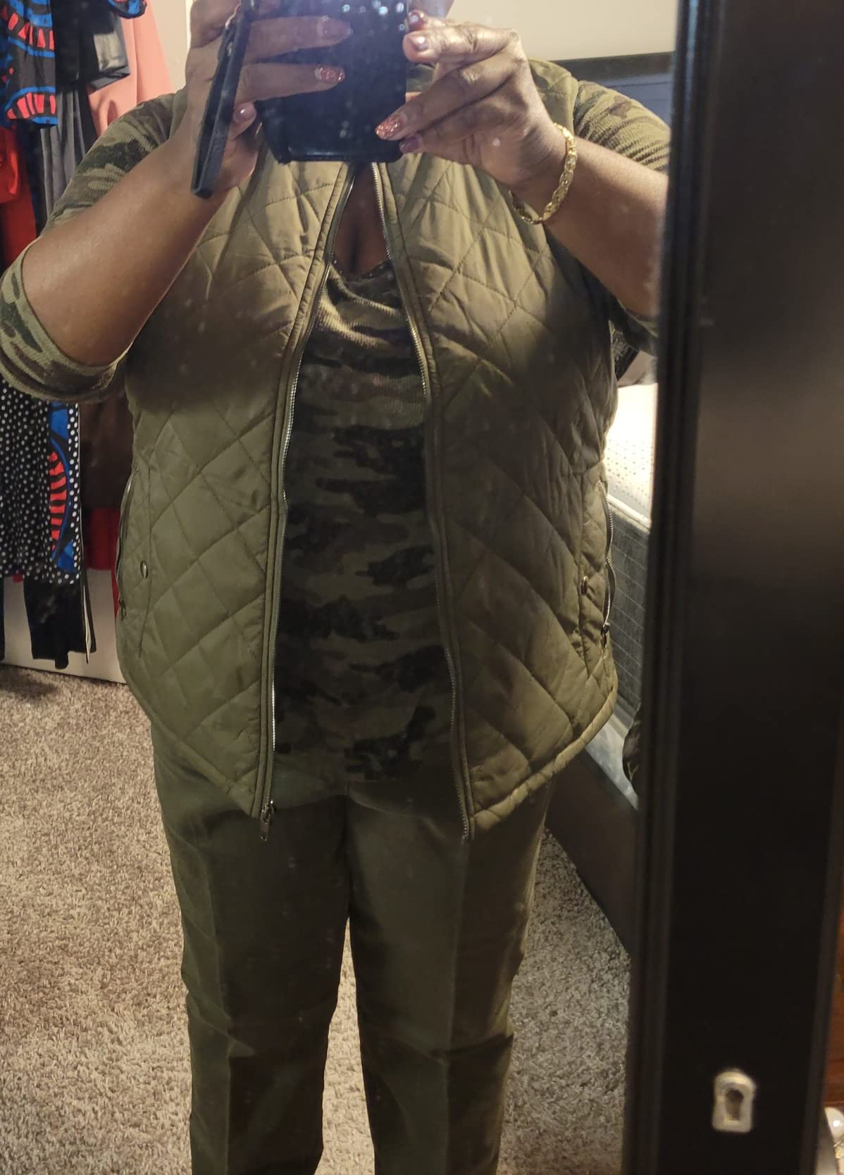 LONGKING Women's Quilted Vest Lightweight Packable Puffer Gilet customer photo 2