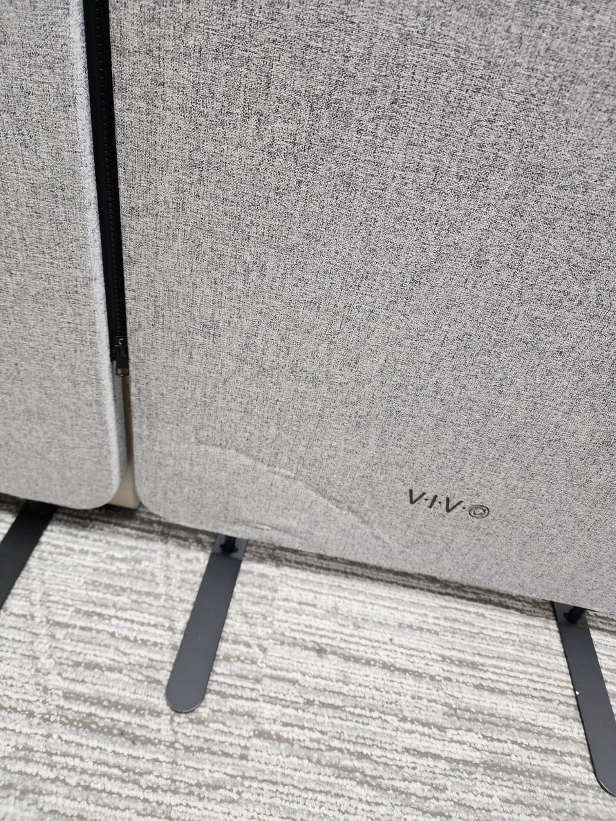 VIVO Freestanding 72 x 66 inch Privacy Panel, Cubicle Divider, Acoustic Wall Partition, x3 24 inch Panels, Gray, PP-3-T072G customer photo 2