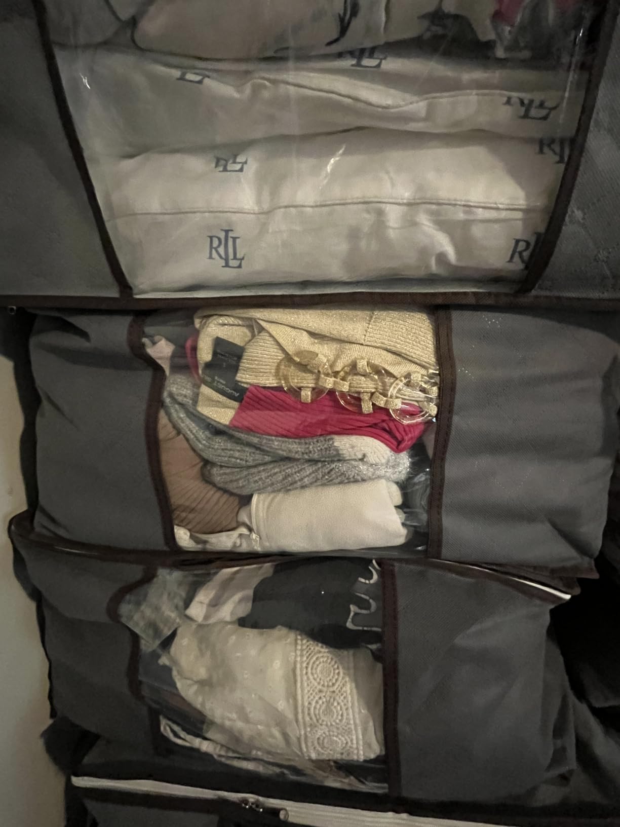 90L Large Storage Bags, 6 Pack Clothes Storage Bins Closet Organizers | Foldable Storage Containers, with Reinforced Handle, for Clothing, Blanket, Comforters, Bed Sheets, Pillows and Toys, Gray customer photo 1