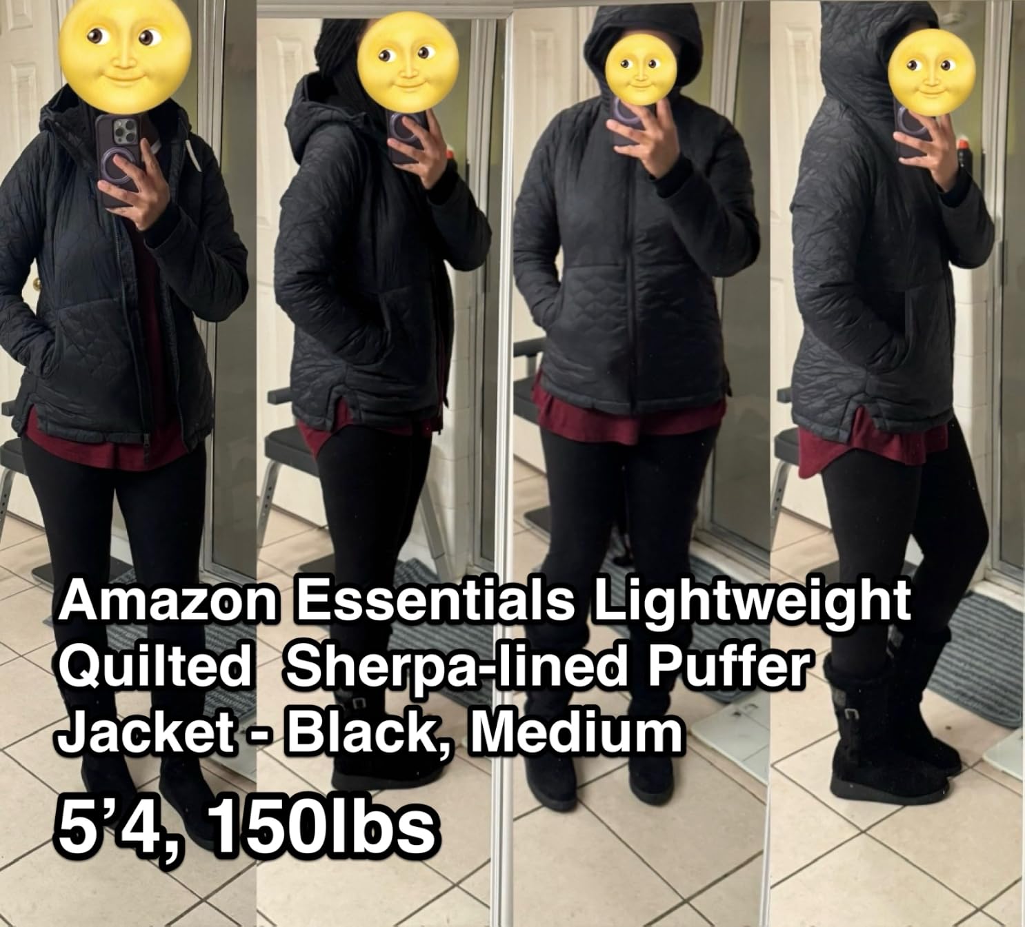 Amazon Essentials Women's Lightweight Quilted Full-Zip Water-Resistant Fleece Sherpa-Lined Hooded Puffer Jacket customer photo 2