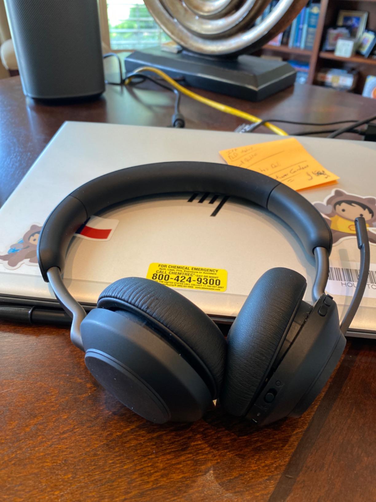 Jabra Evolve2 65 MS Wireless Headphones with Link380a, Stereo, Black – Wireless Bluetooth Headset for Calls and Music, 37 Hours of Battery Life, Passive Noise Cancelling Headphones customer photo 1