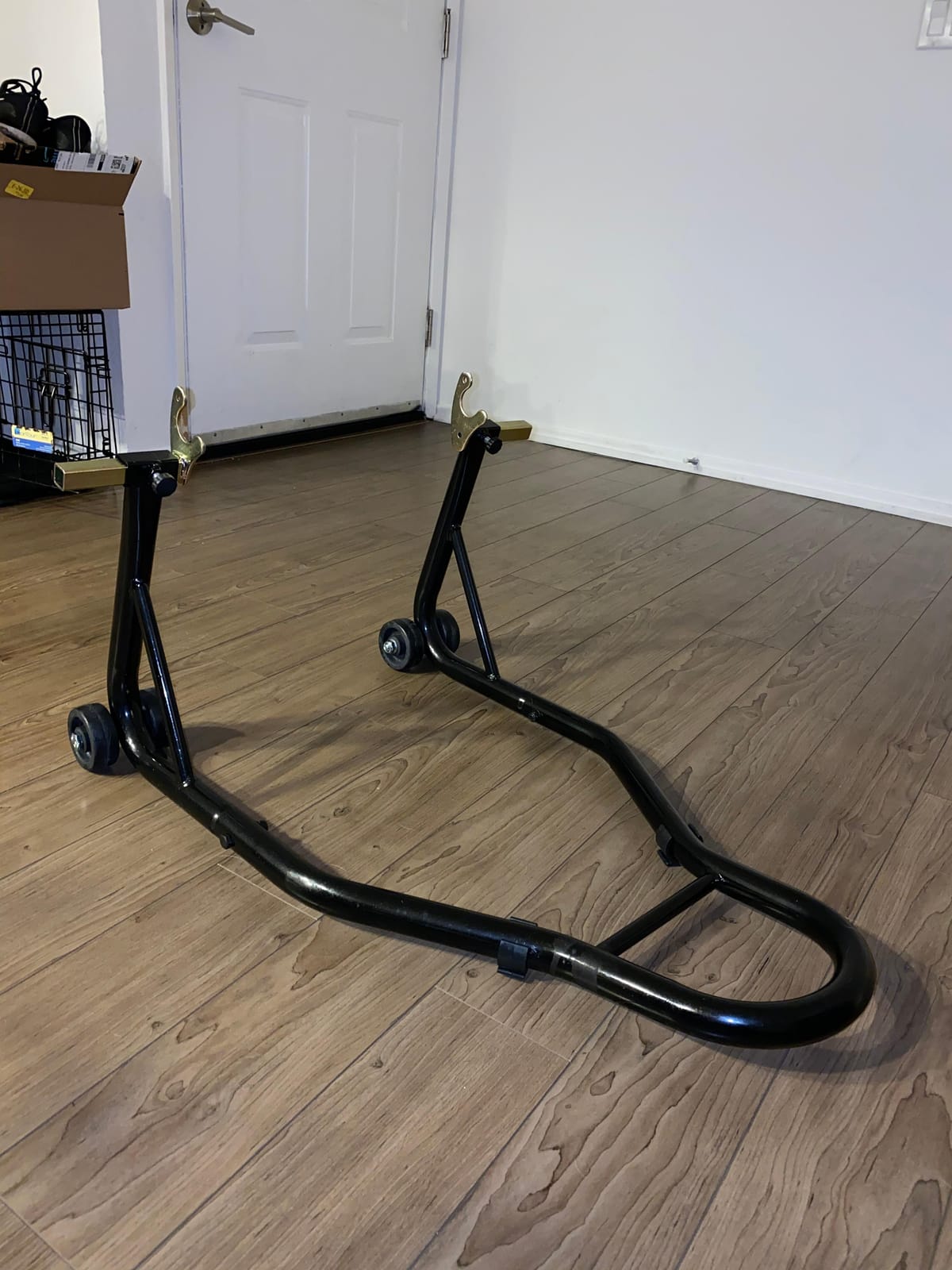SPECSTAR Motorcycle Stand 441 Lbs Capacity, Black | Rear Wheel Lift with U+L Adjustable Swingarm Spool, Heavy Duty Paddock Stand fit for BMW Suzuki Yamaha Honda Kawasaki customer photo 1
