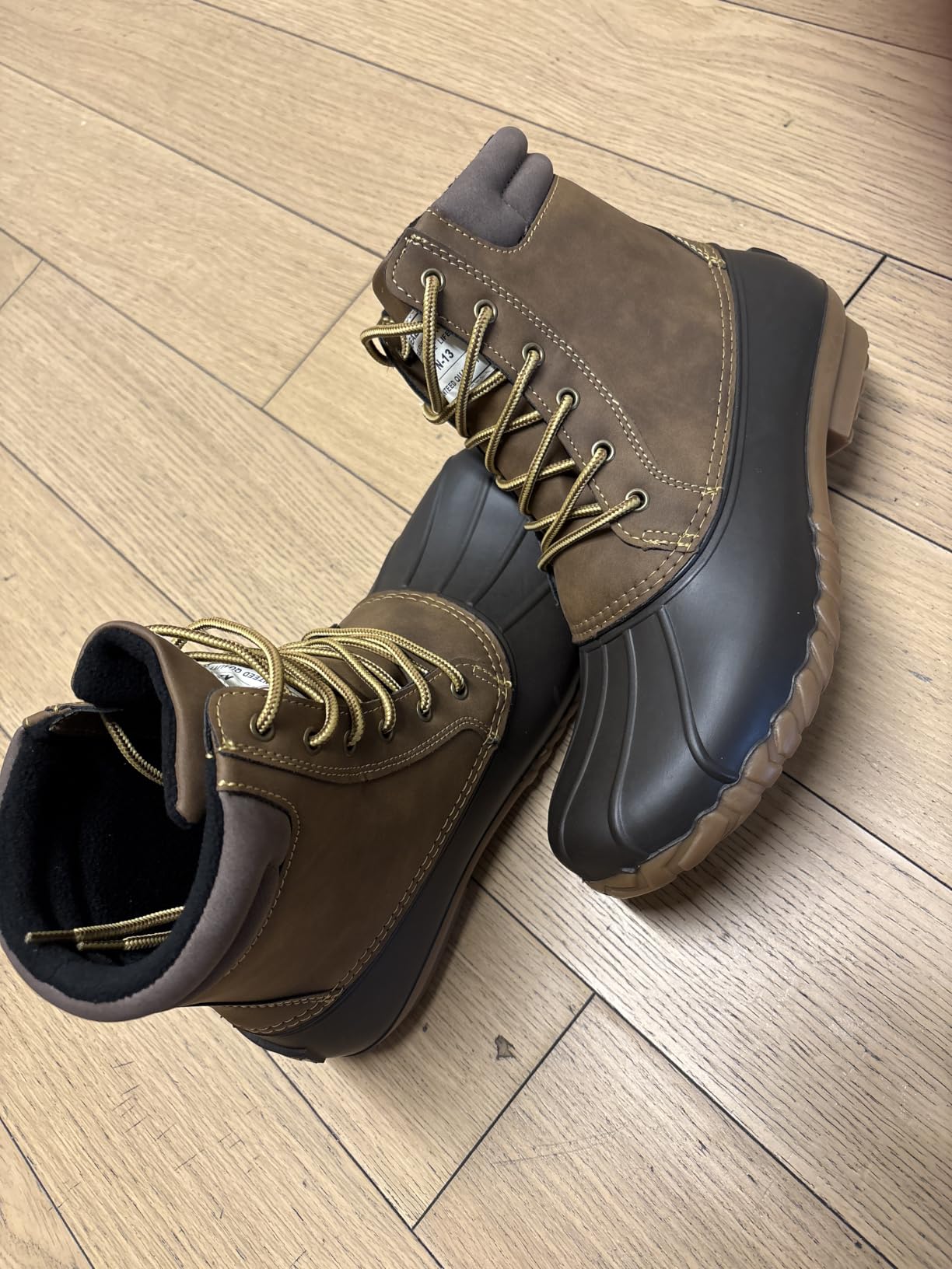 ALEADER Mens Duck Boot | Waterproof Shell | Fur Lined Insulated Winter Snow Boot customer photo 2