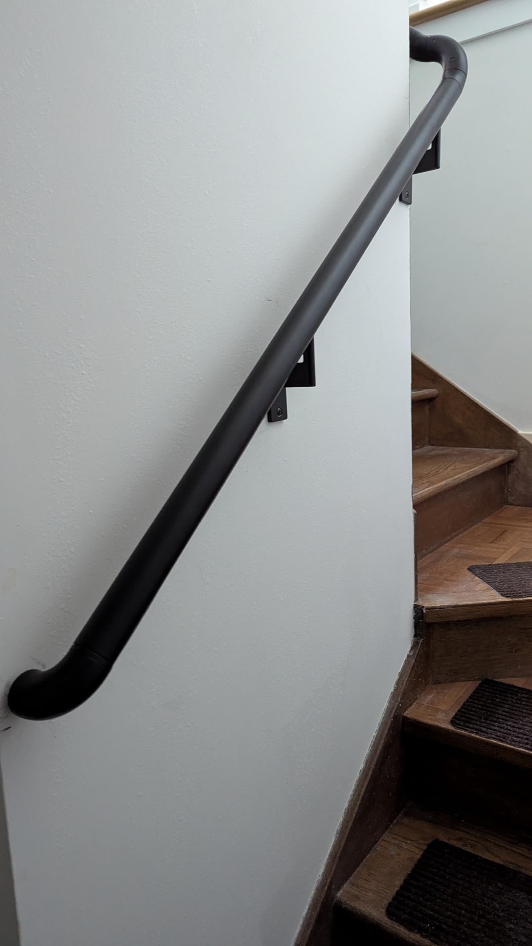 Promenaid Black 12ft ADA Handrail Kit - Complete Indoor/Outdoor Stair Handrail - 1.6