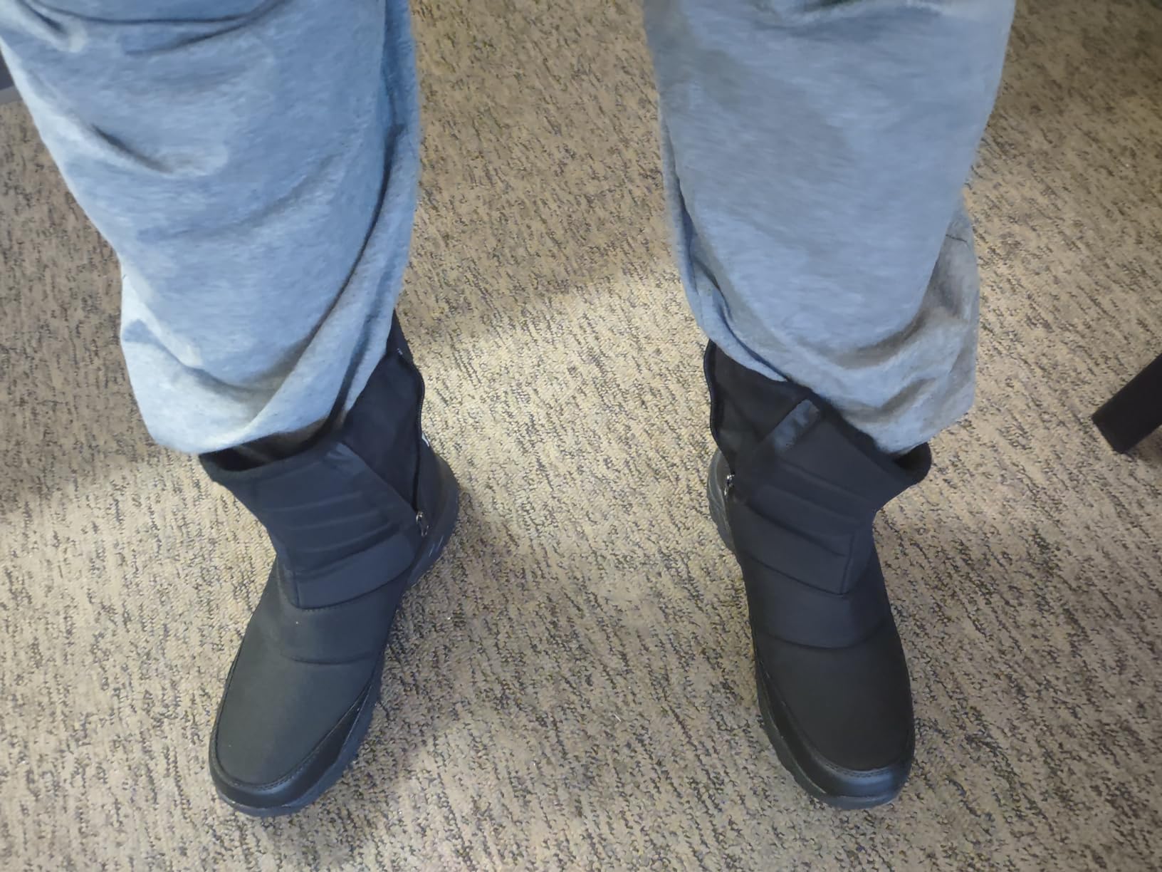 SILENTCARE Mens Winter Mid-Calf Snow Boot Fur Warm Waterproof Slip On Outdoor Athletic customer photo 2