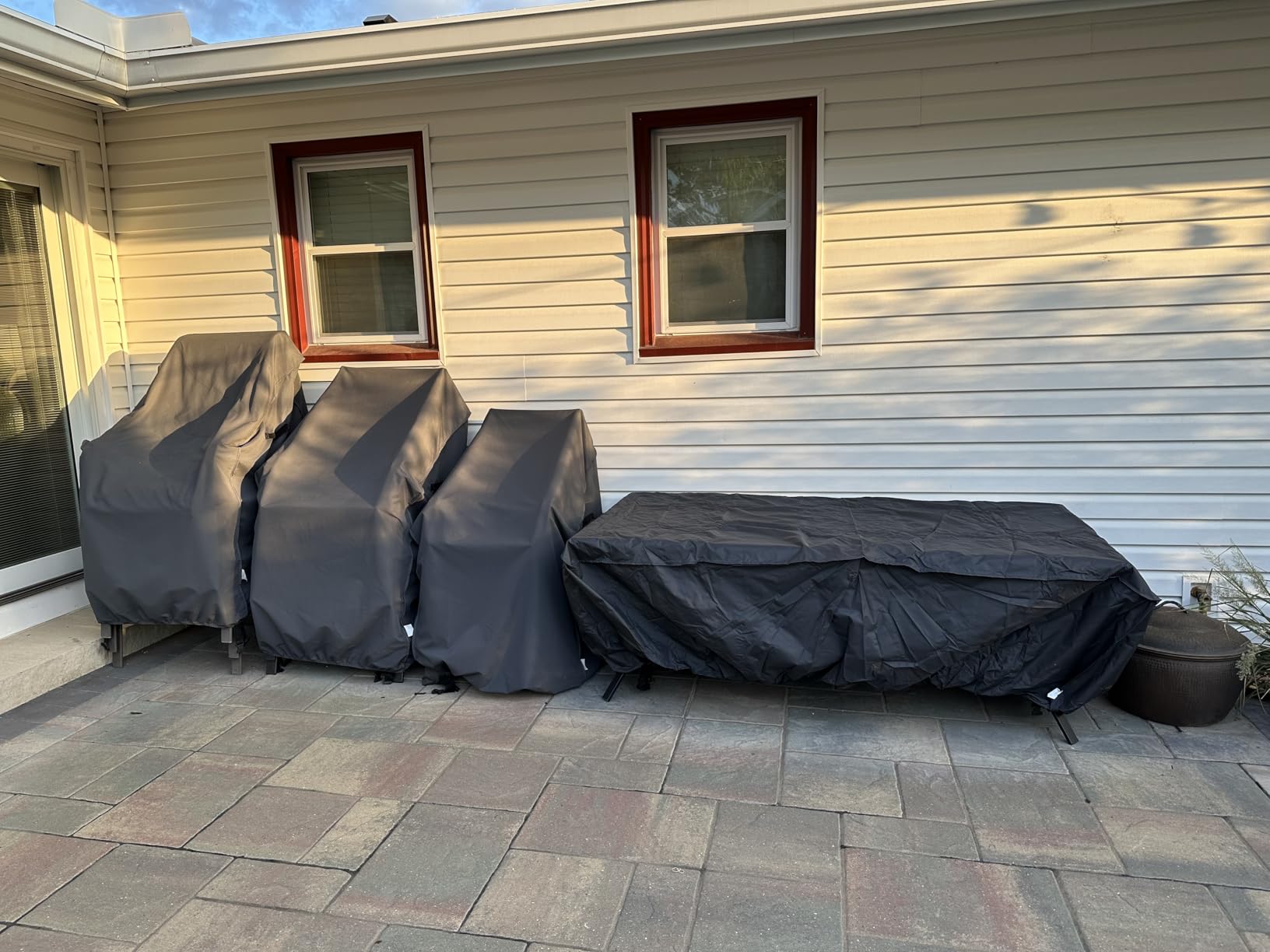 Tempera Outside Table and Chair Covers, Outdoor Dining Set Cover, Patio Furniture Cover Waterproof,Durable, Heavy Duty for Winter, Rectangle,62''L x 42''W x 27.8''H, Space Grey customer photo 1
