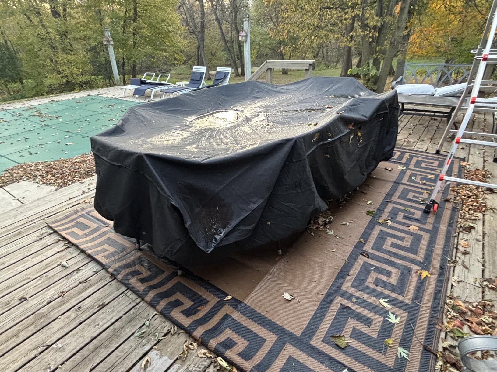 Tempera Outside Table and Chair Covers, Outdoor Dining Set Cover, Patio Furniture Cover Waterproof,Durable, Heavy Duty for Winter, Rectangle,62''L x 42''W x 27.8''H, Space Grey customer photo 2