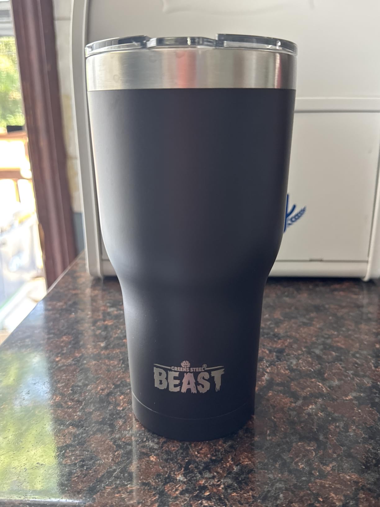 40 oz tumbler - Vacuum Insulated Tumbler with Straw - Leak Proof Stainless Steel Travel Mug - Double Wall Iced Coffee Cup - Reusable Water Bottle - Gifts for Mom, Women and Men (Matte Black) customer photo 2