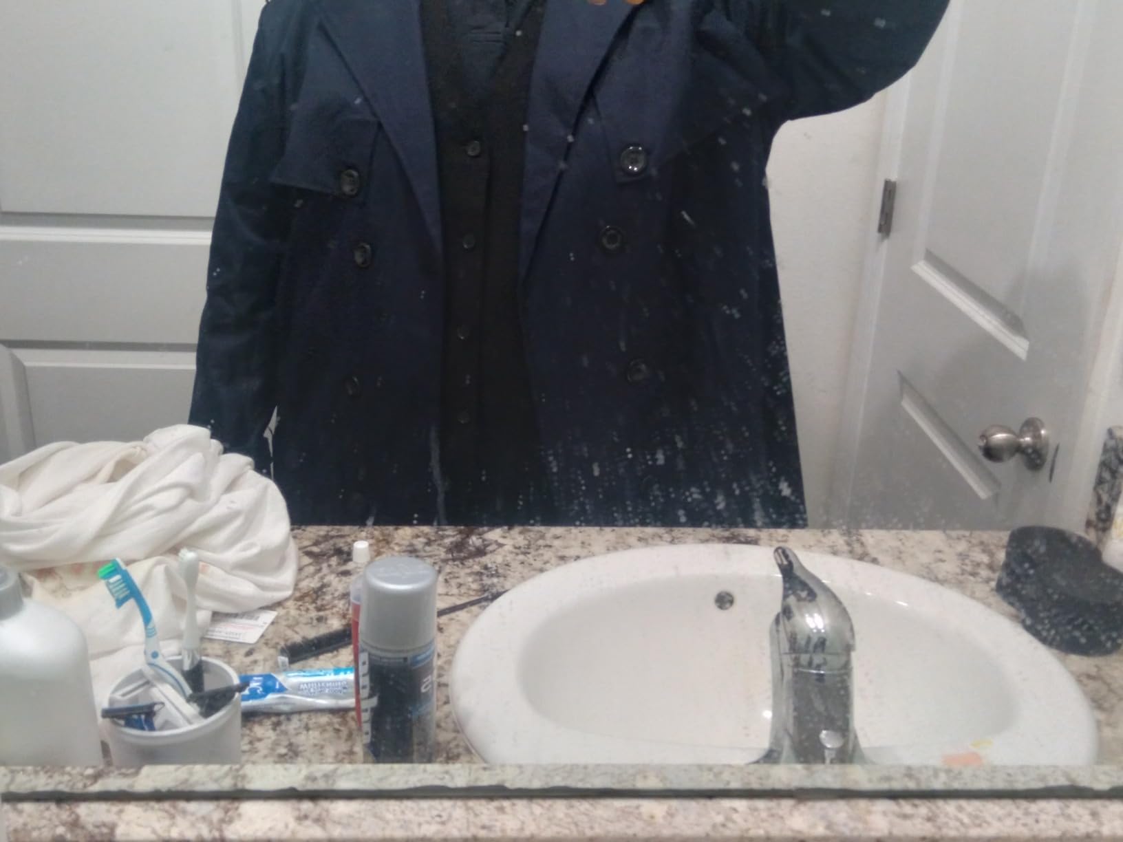 Pantete Men's Double Breasted Trench Coat Oversized Windbreaker Long Jacket customer photo 2