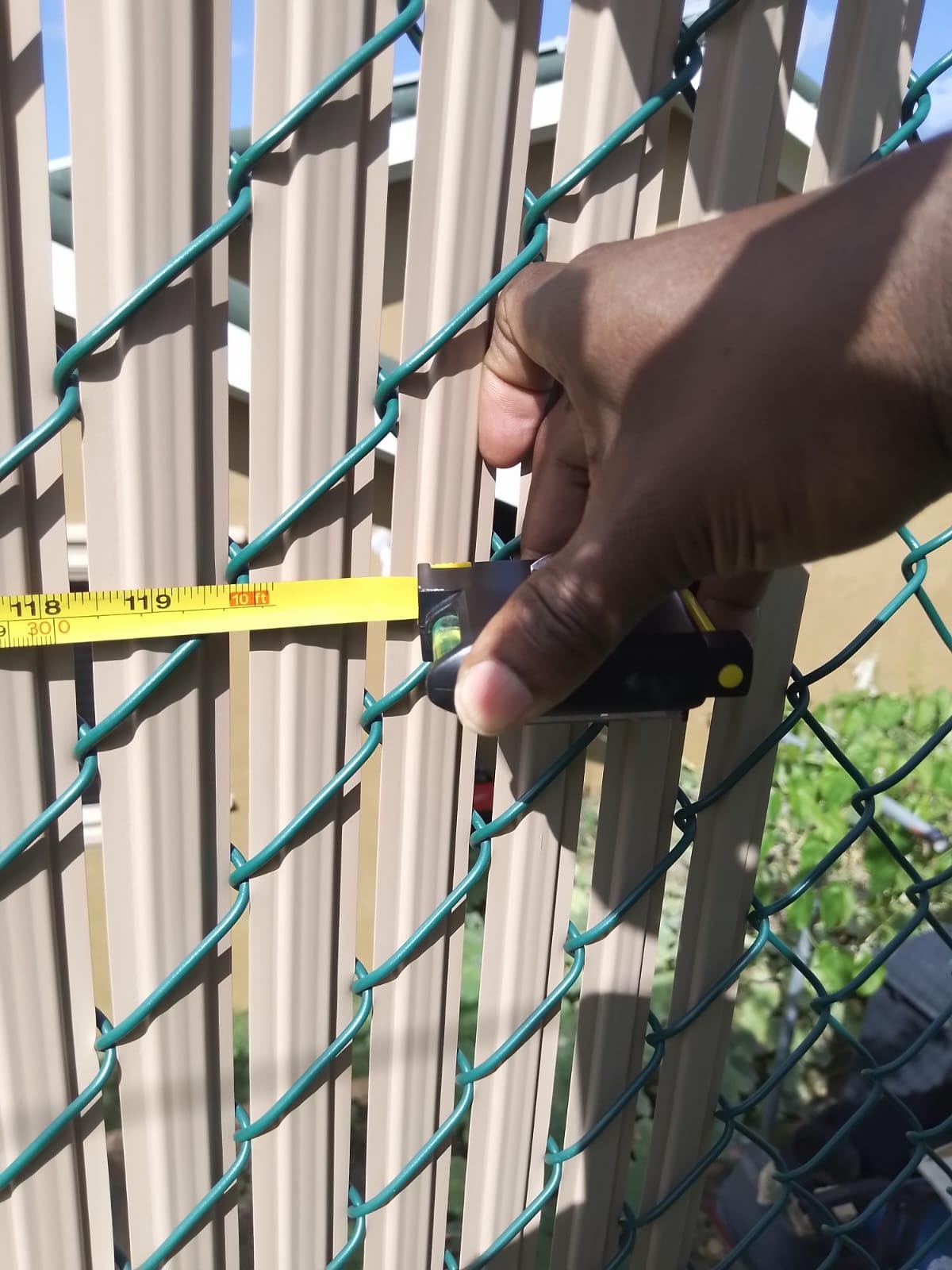 Proudly Made in The USA! - SoliTube Slat Privacy Inserts for Chain-Link Fence, Double-Wall Vertical Bottom-Locking Slats with Wings (5ft, Green) customer photo 2