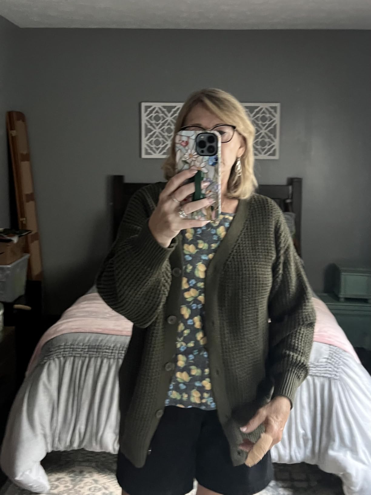 QUALFORT Women's Oversized 100% Cotton Cardigan Sweater customer photo 1