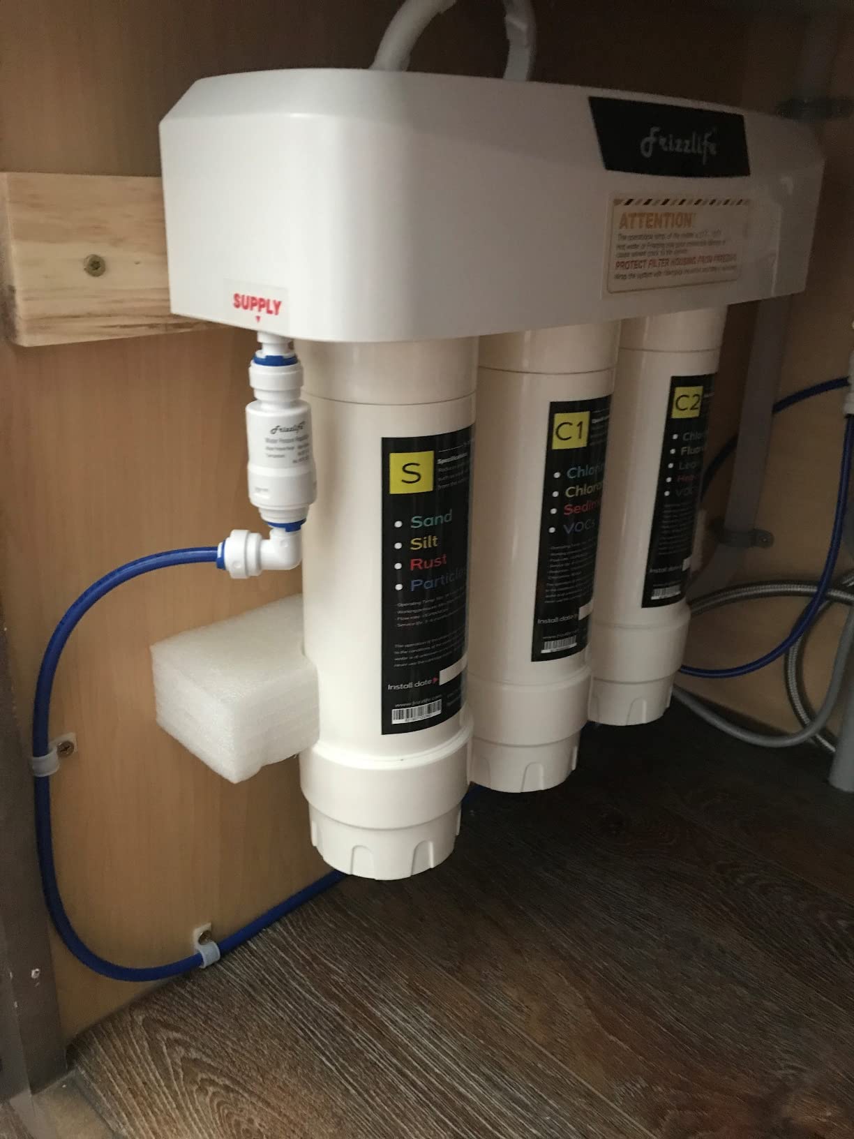 Frizzlife Under Sink Water Filter System, NSF/ANSI 53&42&372 Certified, 8 Layer 0.5 Micron Water Filtration Reduce Chloramine, PFOA/PFOS, Lead, Chlorine, Bad Taste & Odor, Under Counter, SK99-NEW customer photo 2