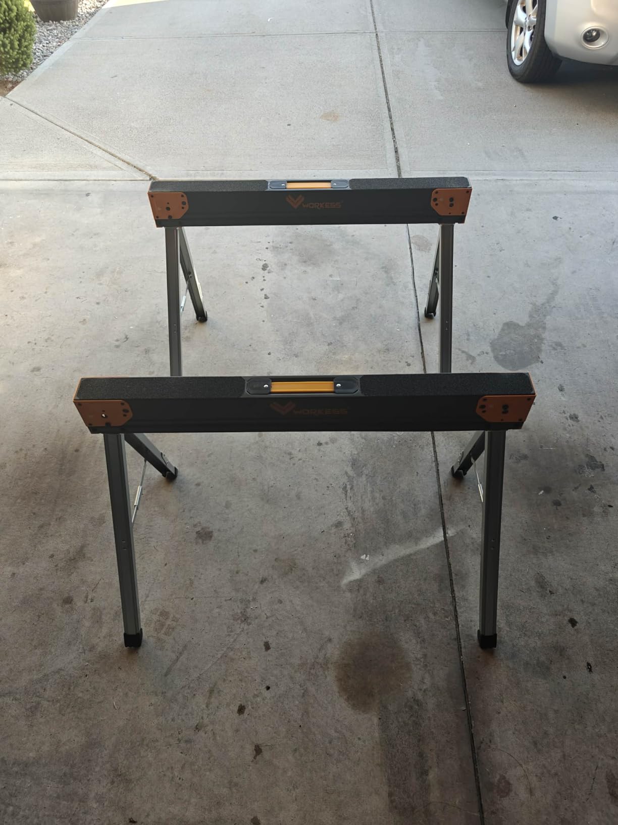 WORKESS Saw Horses 2 Pack Folding, Heavy Duty Sawhorse Table 2600 Lbs Load Capacity with 2x4 Support Legs, Portable Folding and Fast Open Legs and Easy Grip Handle for Woodworking customer photo 2