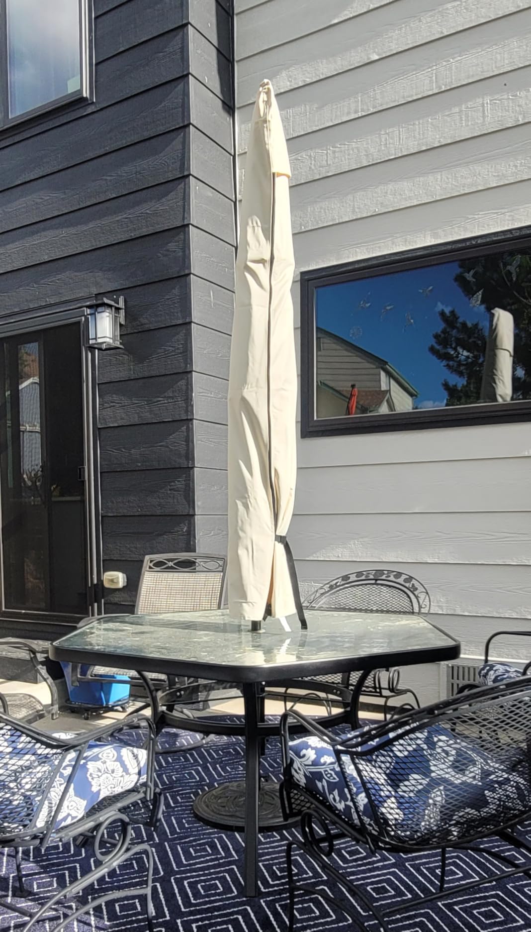 Porch Shield Patio Offset Umbrella Cover 7.5-11.5 Feet, Beige customer photo 2
