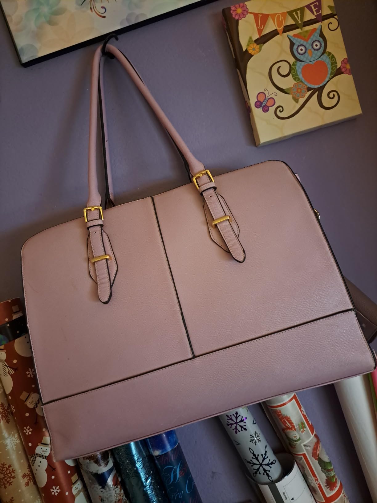 Women Laptop Bag Leather Work Tote 15.6 Inch Laptop Computer Bag for women customer photo 2