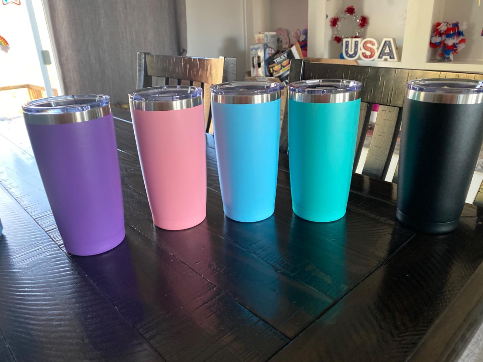 8 Pack 20oz Tumbler Vacuum Insulated Travel Mug with Lids, Stainless Steel Double Wall Bulk Cup for Home, Office, Outdoor Suitable for Vehicle Cup Holders(Assorted Colors) customer photo 2