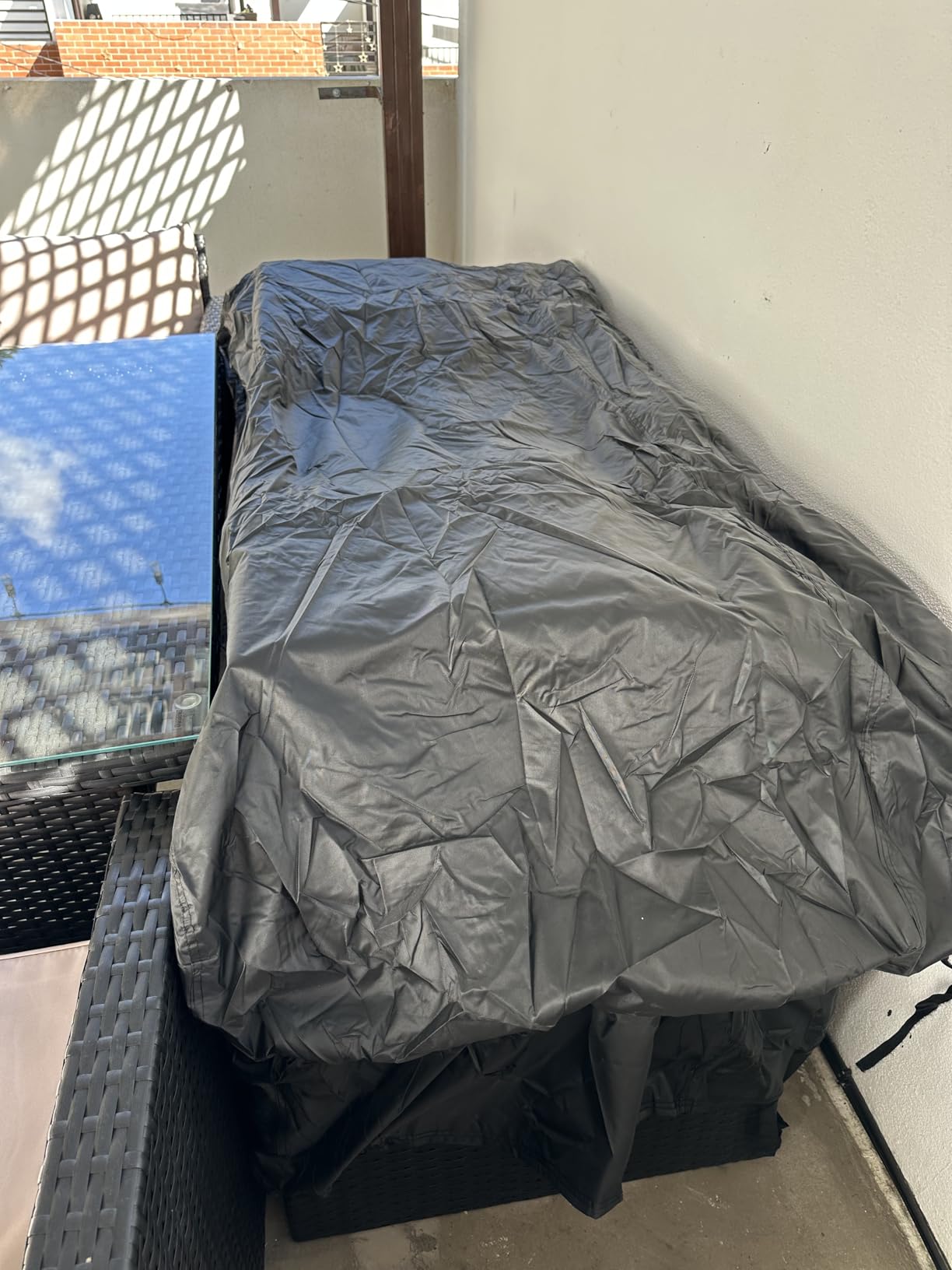 Velway Patio Furniture Cover Outdoor, Waterproof Rectangular Patio Table Chair Sofa Set Cover, 67”Lx37”Wx28”H, All Weather Oxford Tear-Resistant Material with Zipper Carrying Bag Windproof Buckles customer photo 1